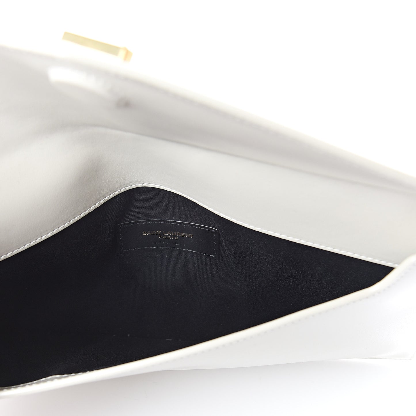 Smooth Shiny Calfskin Uptown Pouch Crema Soft