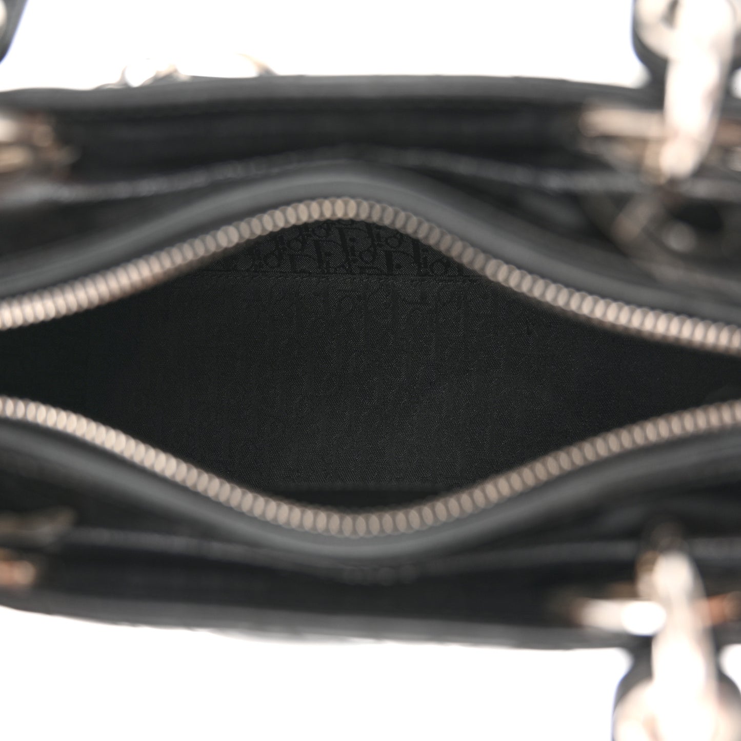 Patent Cannage Whipstitch Medium Lady Dior Black