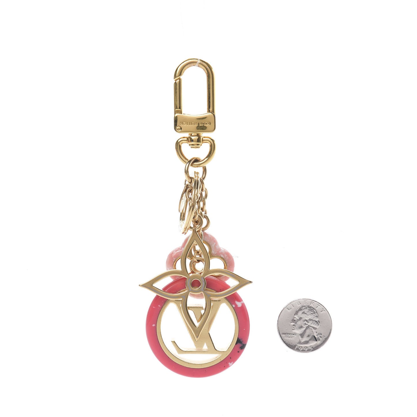Colorline Bag Charm Key Holder Pink Glitter