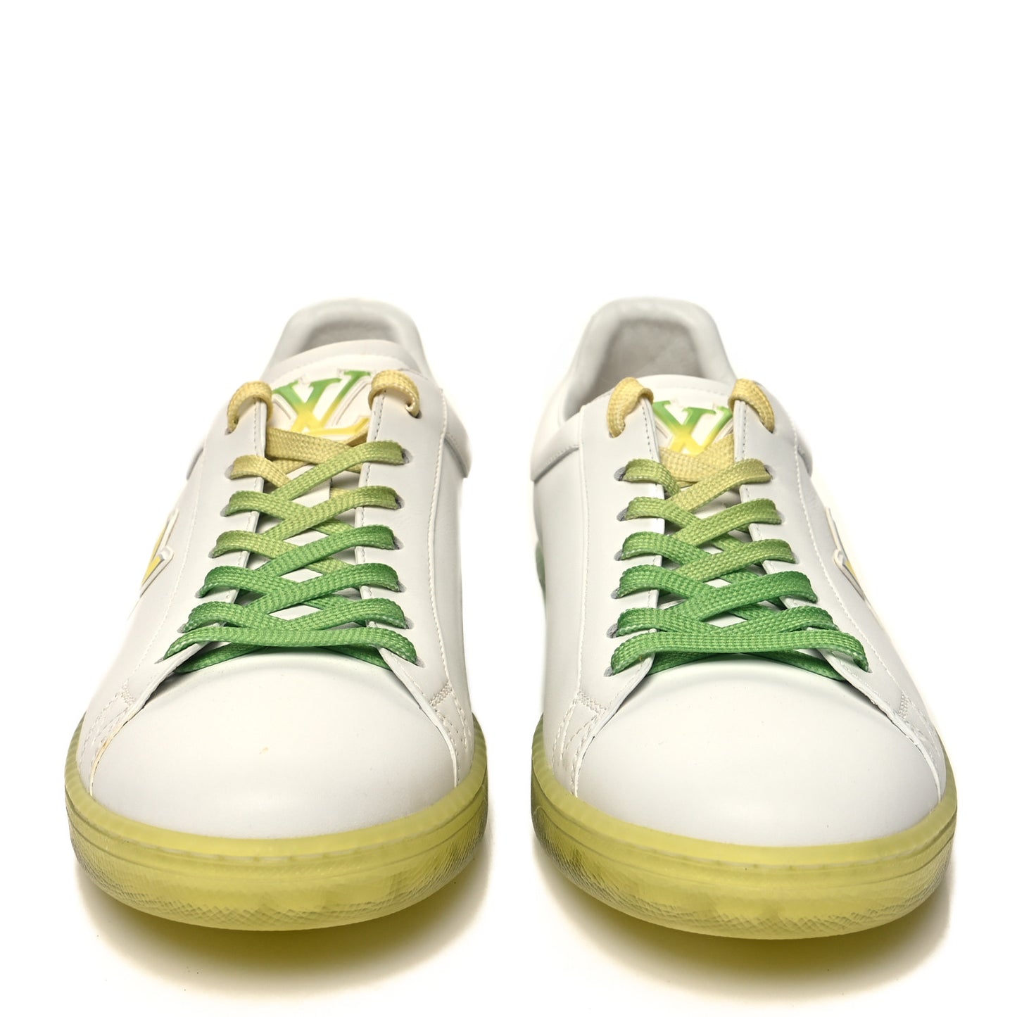 Calfskin Mens Luxembourg Samothrace Sneakers 7 White Yellow Green
