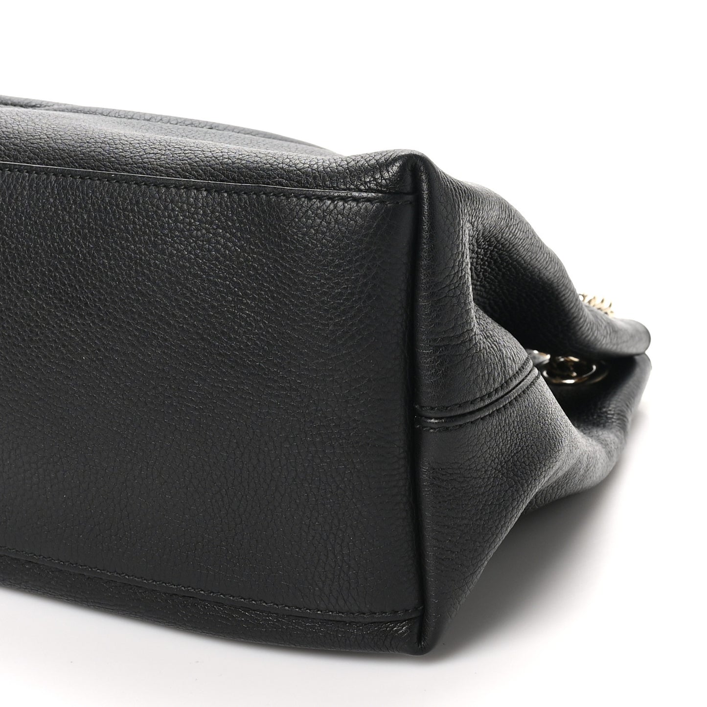 Pebbled Calfskin Medium Soho Chain Shoulder Bag Black