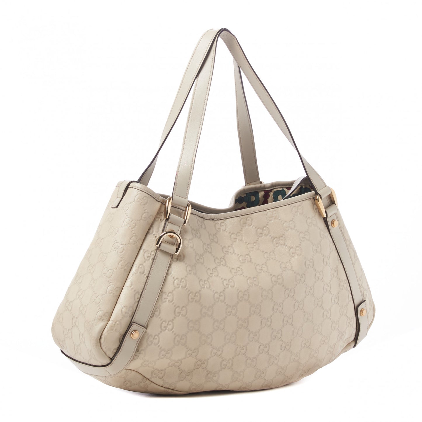 Guccissima Medium Abbey Shoulder Bag Off White