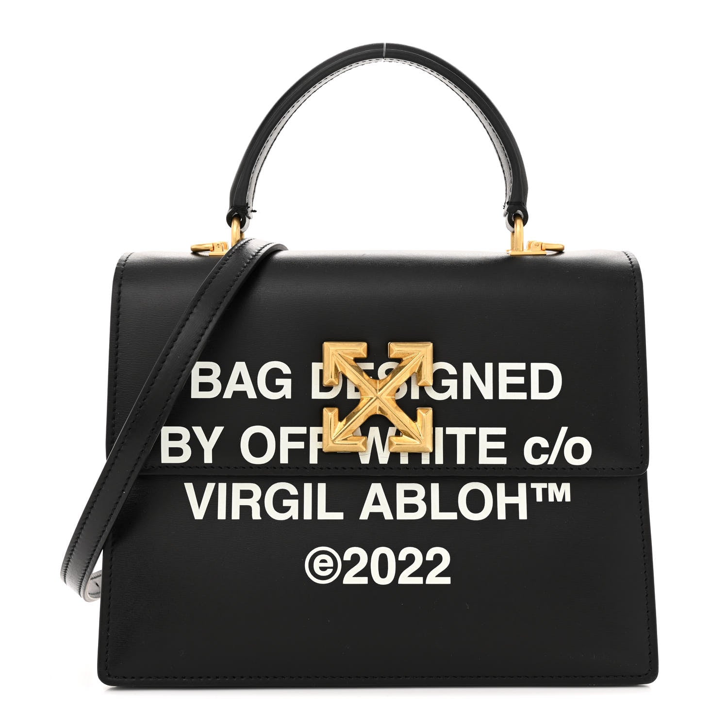 Off-White Calfskin Jitney 2.8 Virgil Abloh Shoulder Bag Black