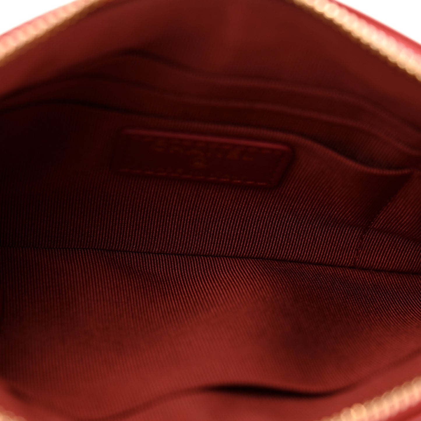 Shiny Goatskin Quilted Small Chanel 19 Pouch Red