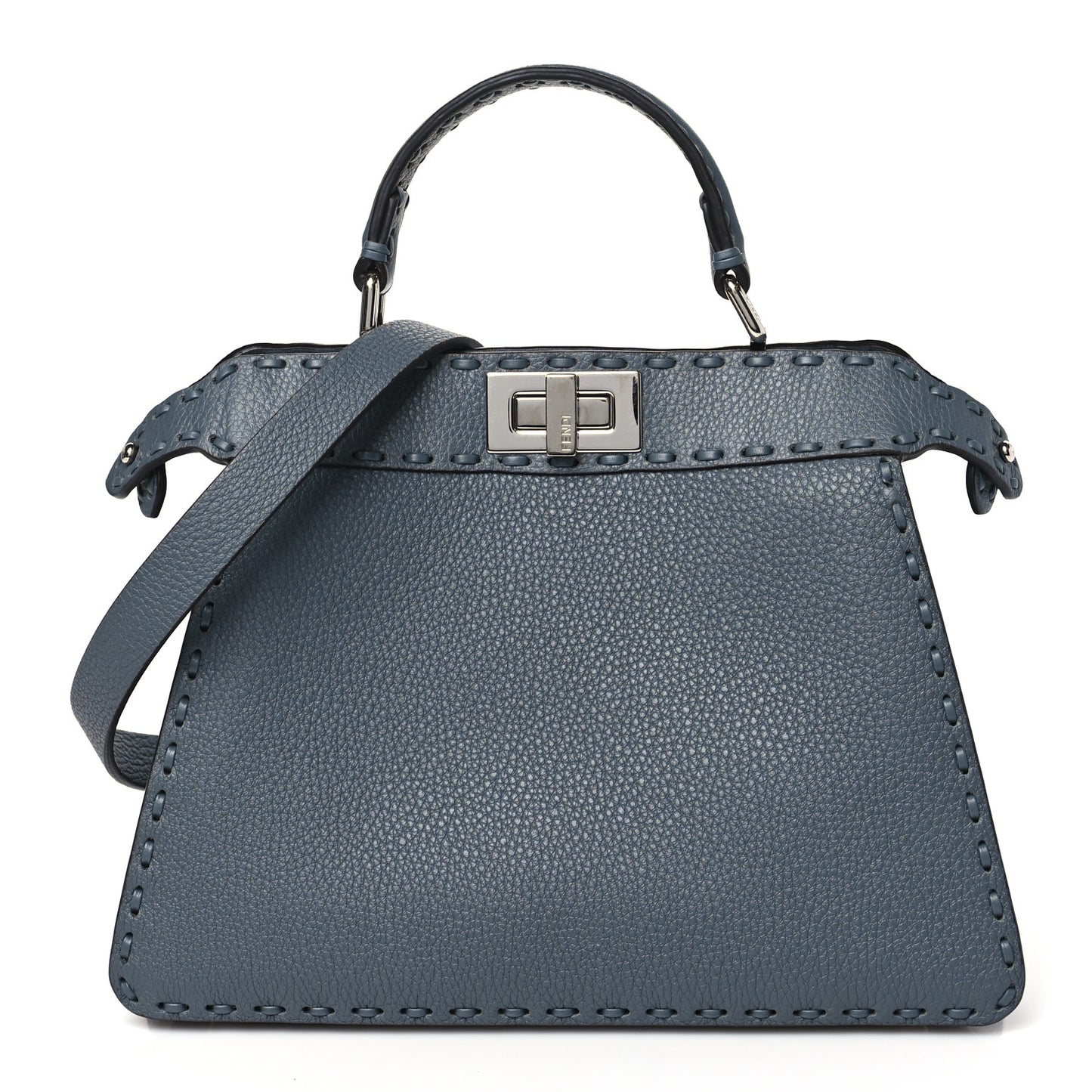 Cuoio Romano Selleria Chamois Small Peekaboo I SEE U Satchel Asfalto