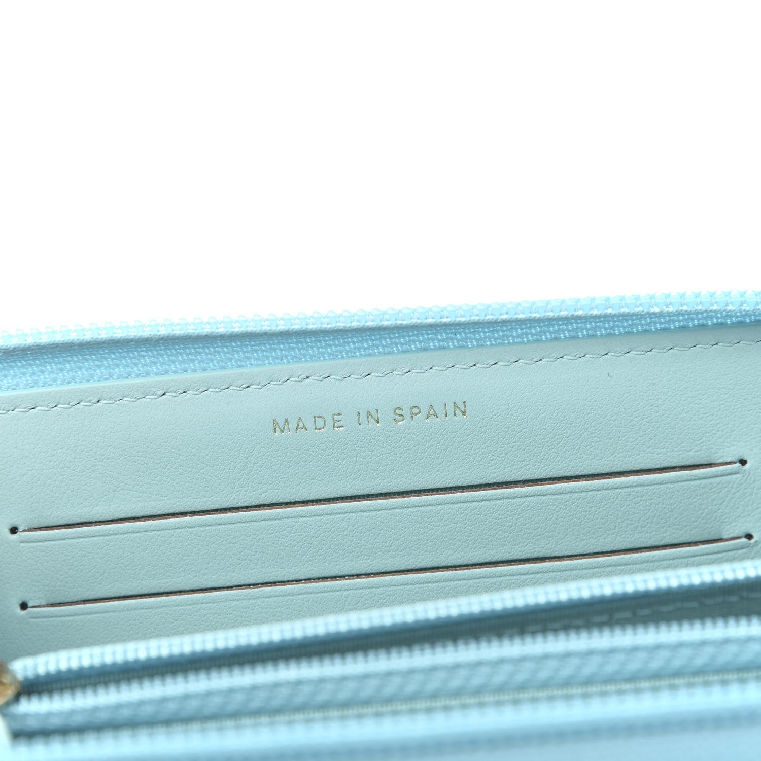 Chanel Caviar Quilted Small Boy Zip Around Wallet Light Blue 7 of 11