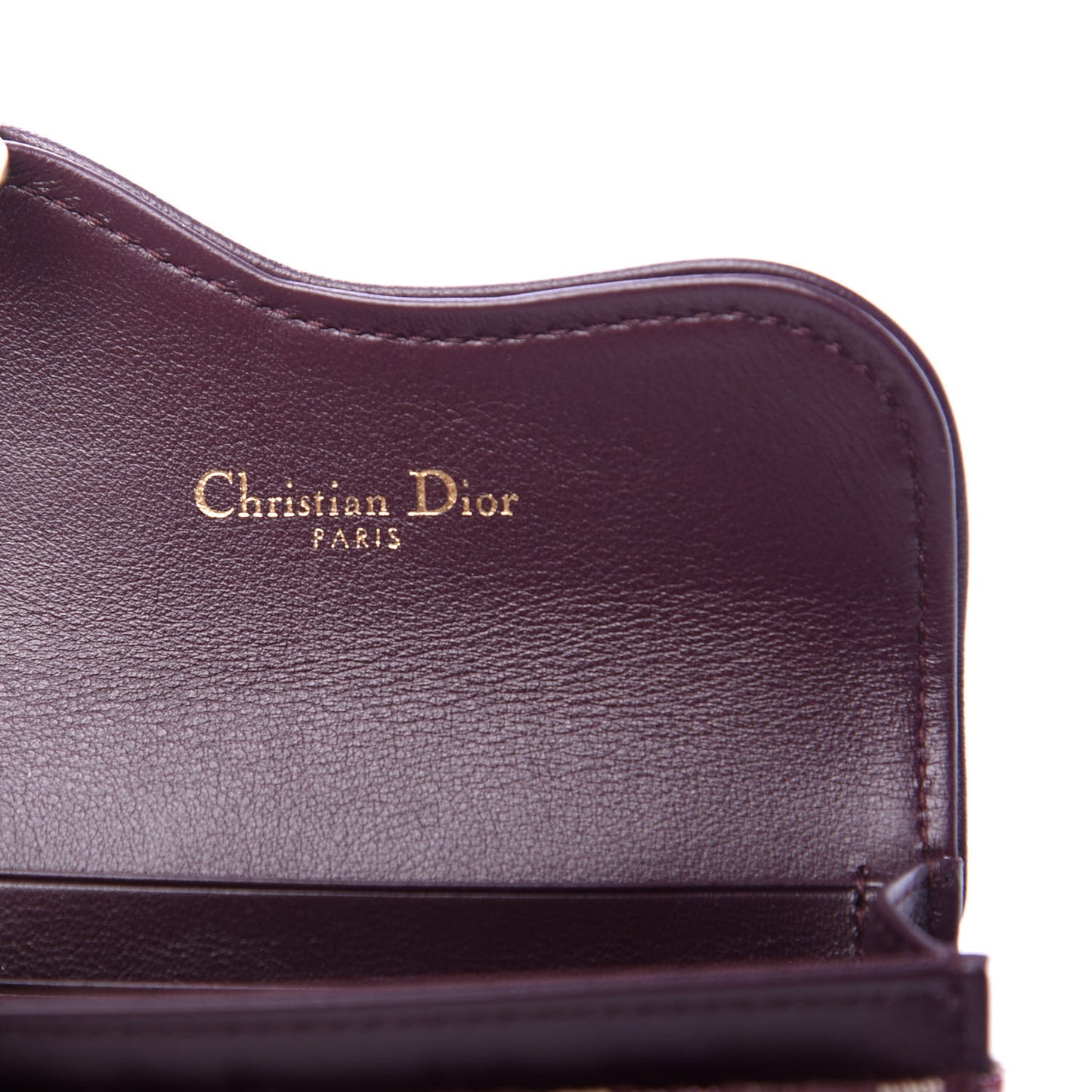 Oblique Saddle Card Holder Bordeaux