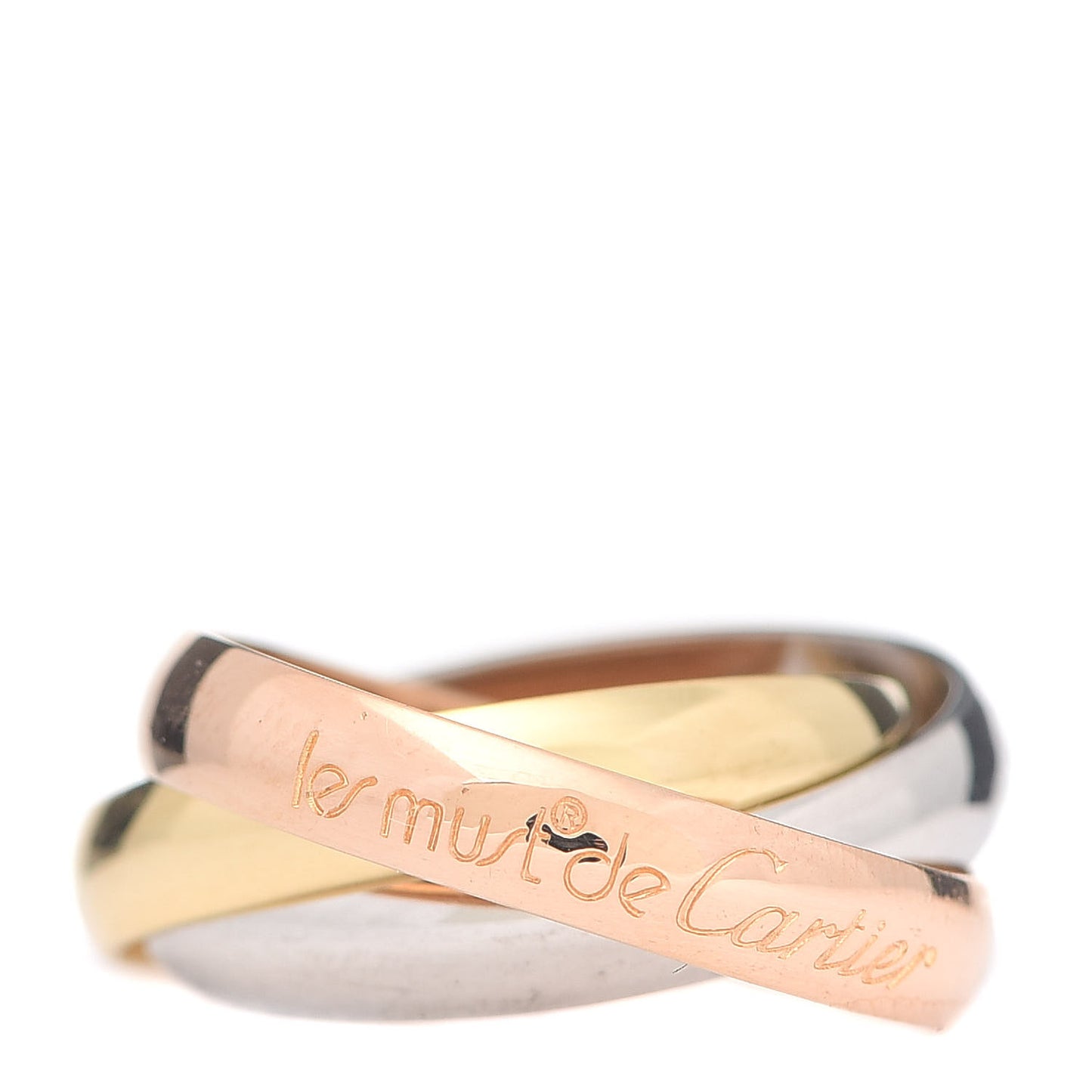 18K Pink Yellow White Gold Classic Les Must De Trinity Ring 50 5.25