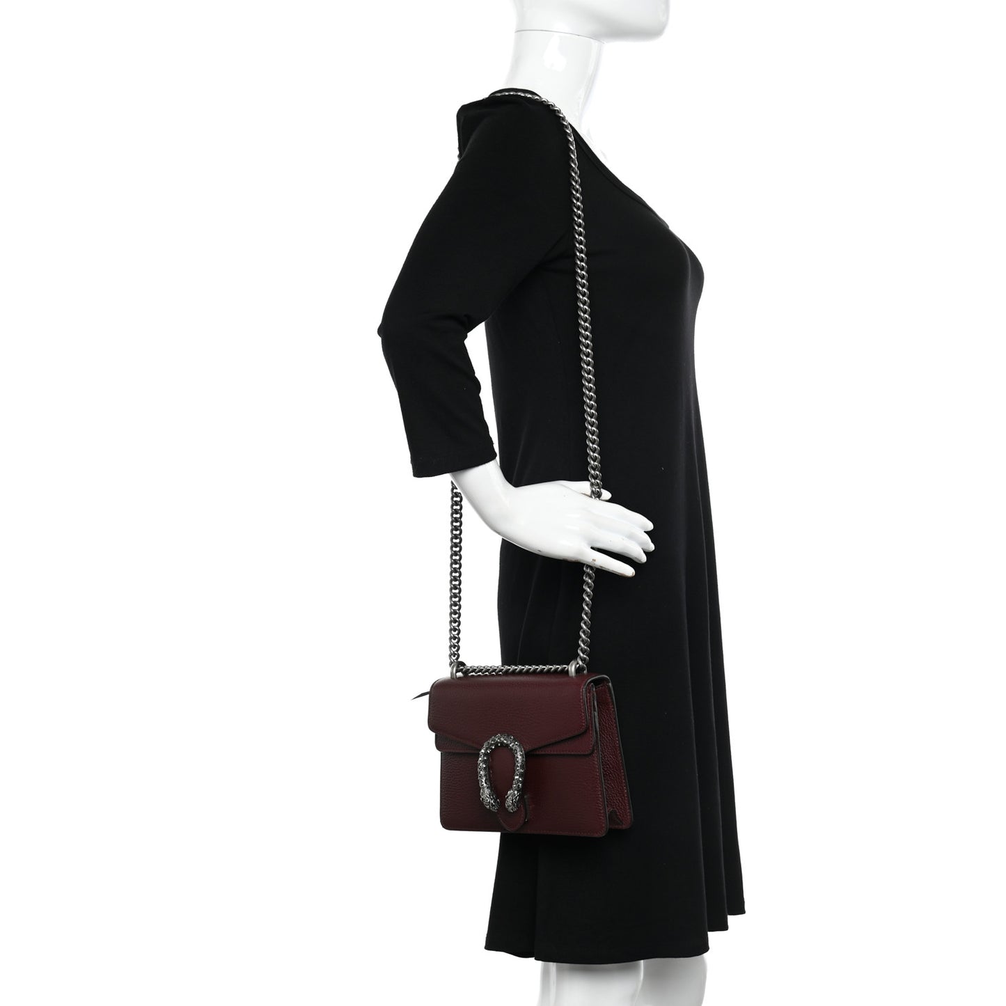 Dollar Calfskin Crystal Mini Dionysus Shoulder Bag Vintage Bordeaux