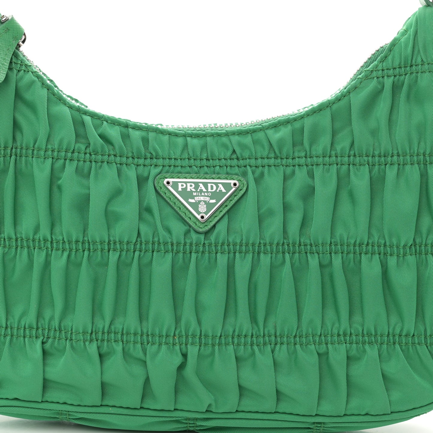 Tessuto Nylon Gaufre Shoulder Bag Menta