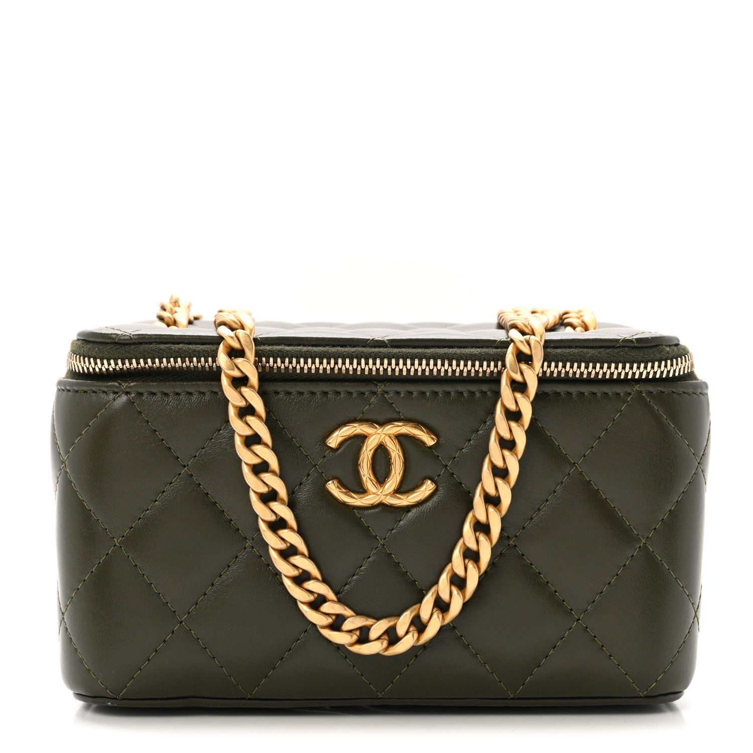 Chanel Lambskin Quilted Small Pillow Crush Vanity Case With Chain