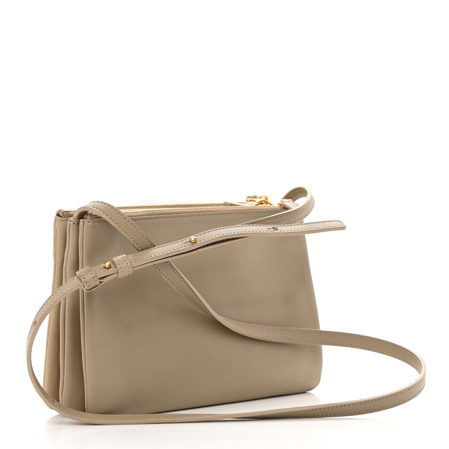 Celine Lambskin Small Trio Crossbody Bag Beige 3 of 16