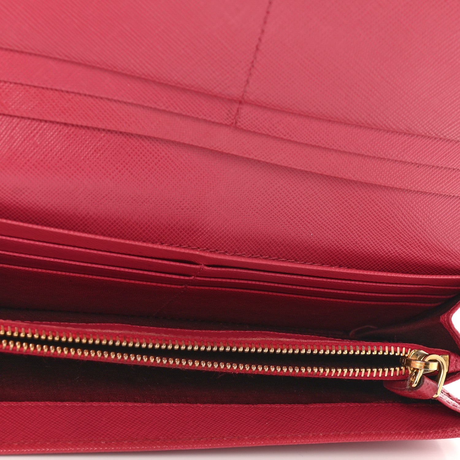 Prada Saffiano Triangle Continental Flap Wallet Peonia 5 of 15