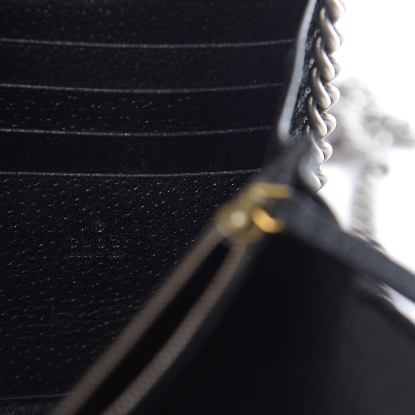 Calfskin Web Mini Dionysus Chain Wallet Black