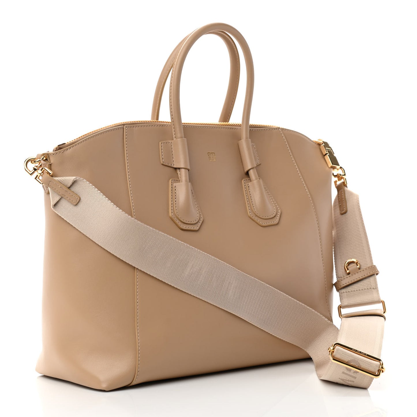 Box Calfskin Small Antigona Sport Top Handle Bag Beige Cappuccino