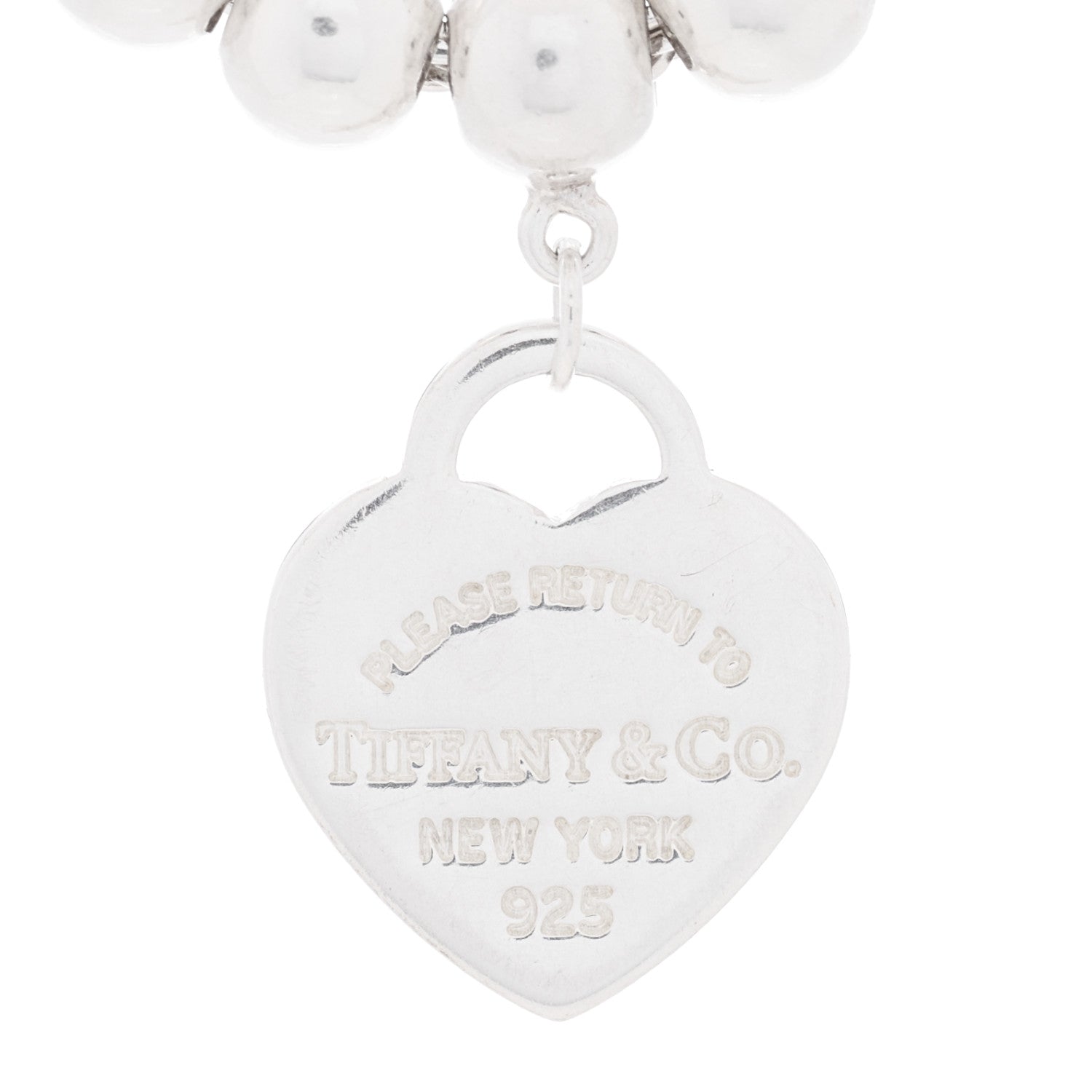 Tiffany Sterling Silver Enamel 4mm Return To Tiffany Heart Tag Bead Bracelet Pink 3 of 3
