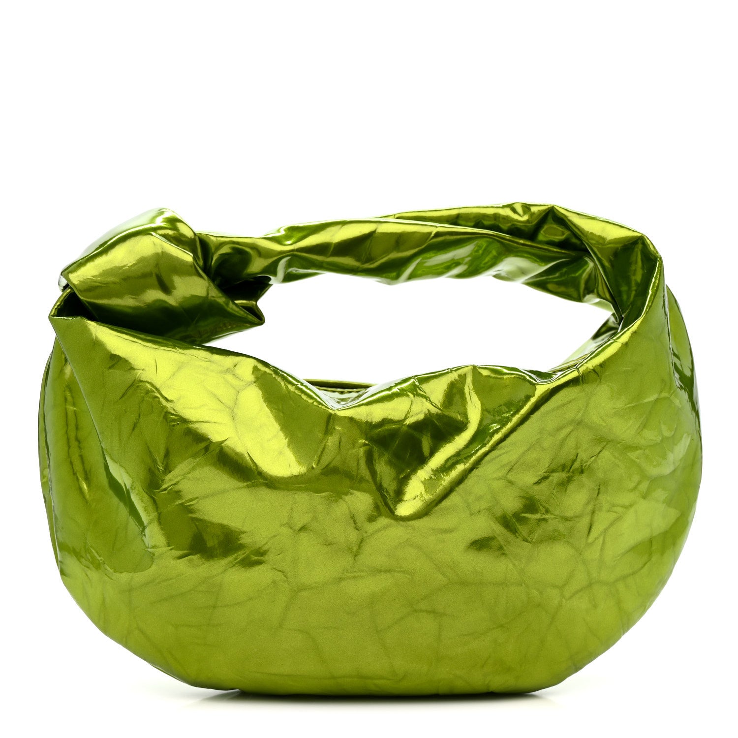 Bottega Veneta Metallic Crushed Calfskin Mini Jodie Chlorophyll