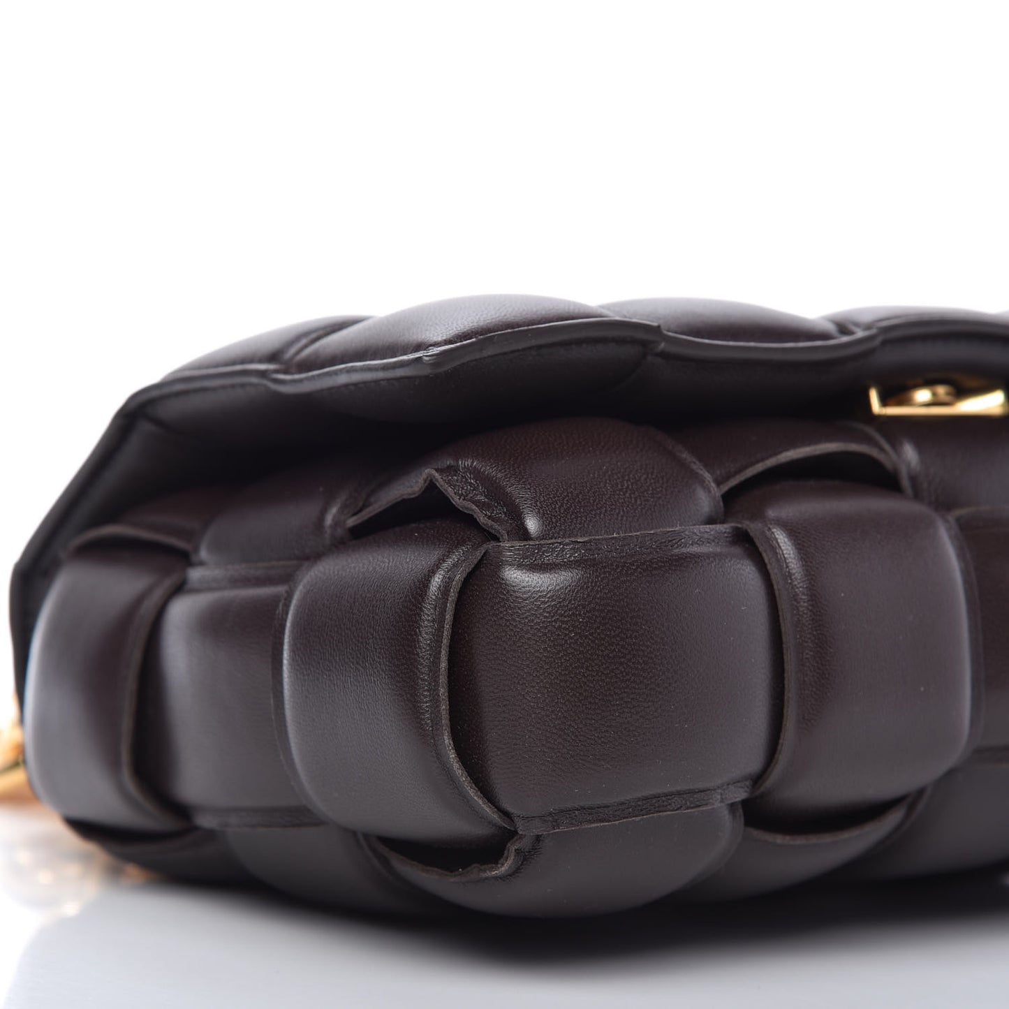 Lambskin Maxi Intreccio Padded Chain Cassette Crossbody Bag Black