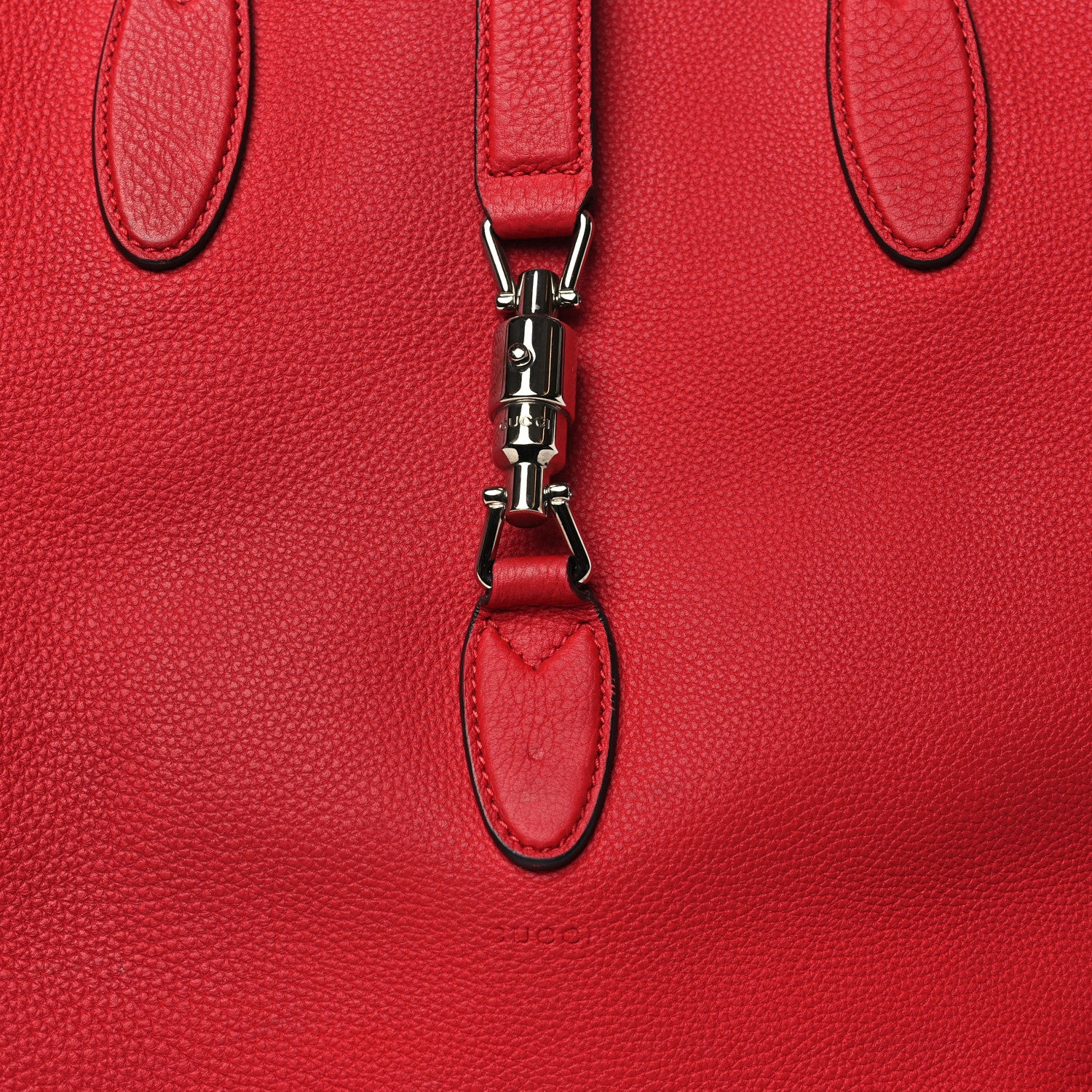 Gucci Soft Calfskin Medium Jackie Top Handle Bag Hibiscus Red 8 of 14