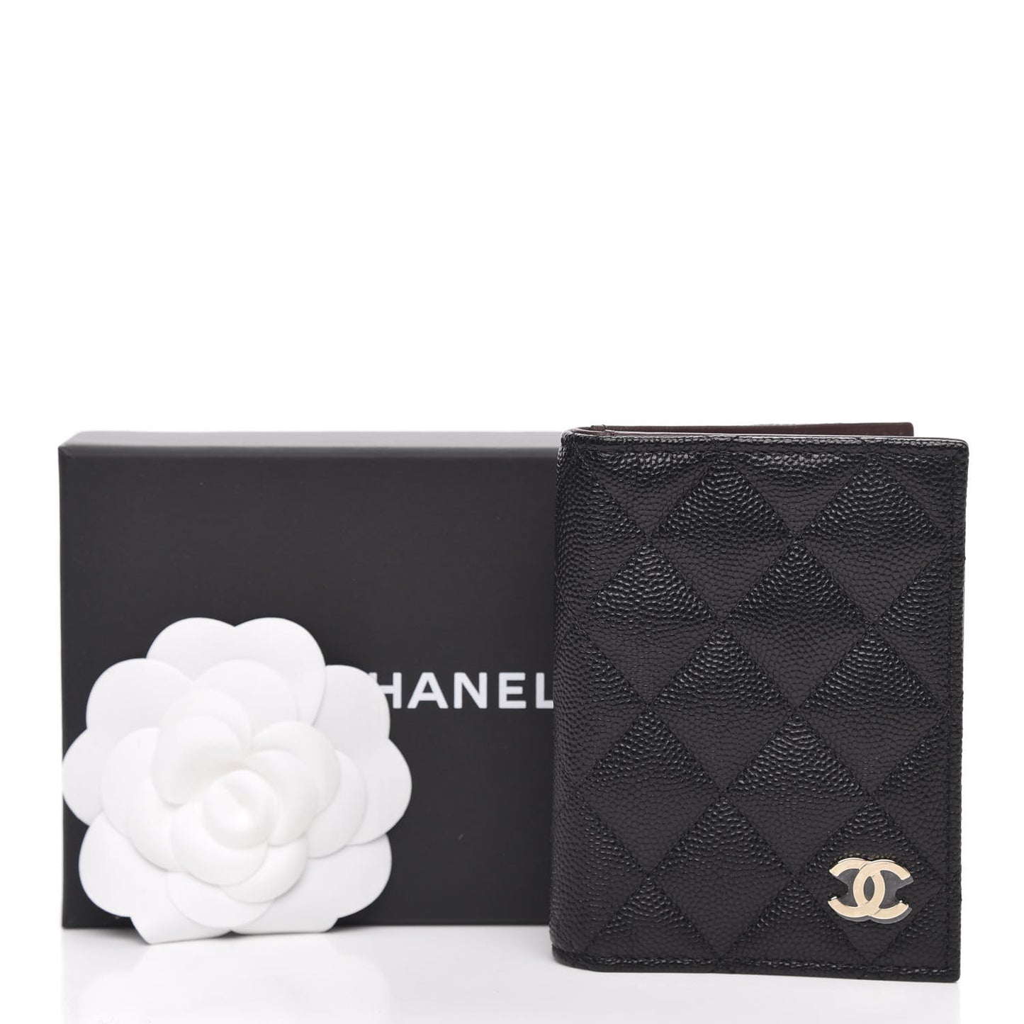 Caviar Quilted Card Holder Wallet Black