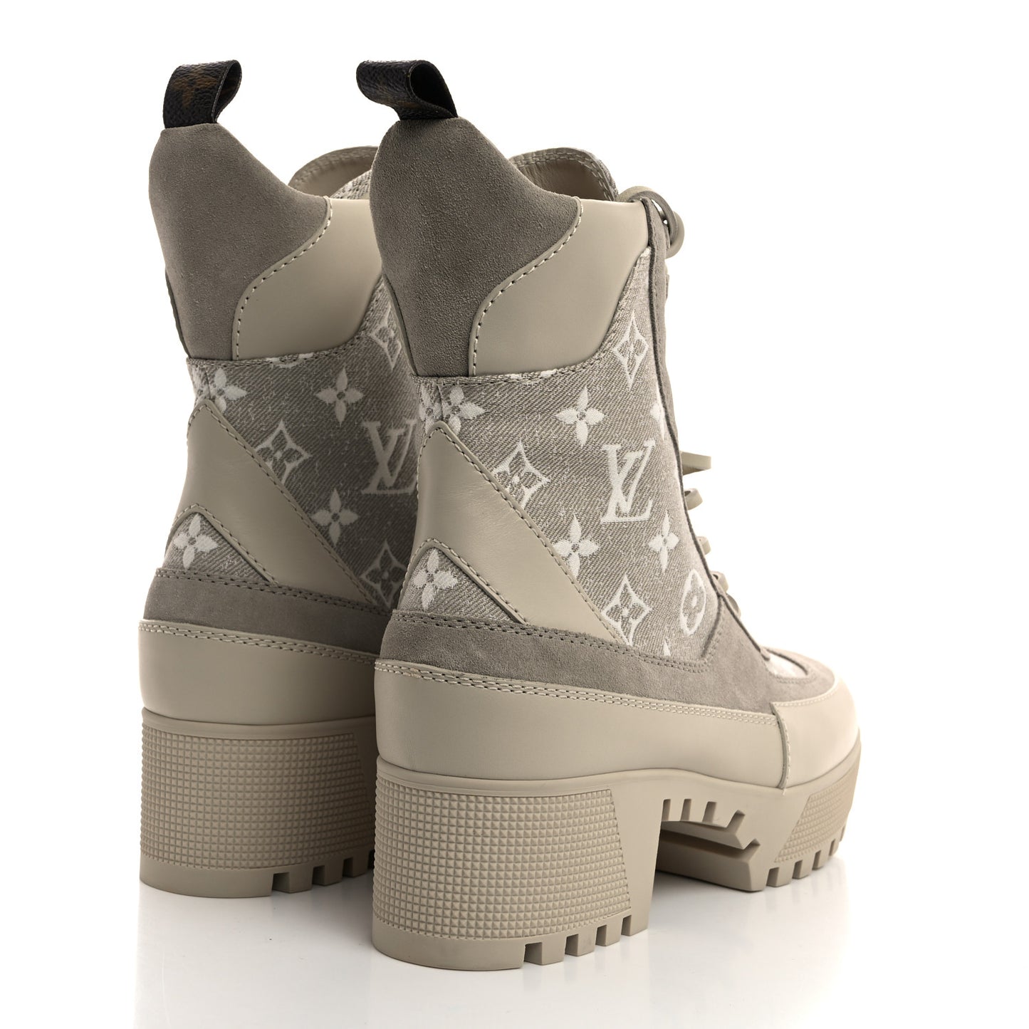 Suede Calfskin Laureate Platform Desert Boots 38 Taupe