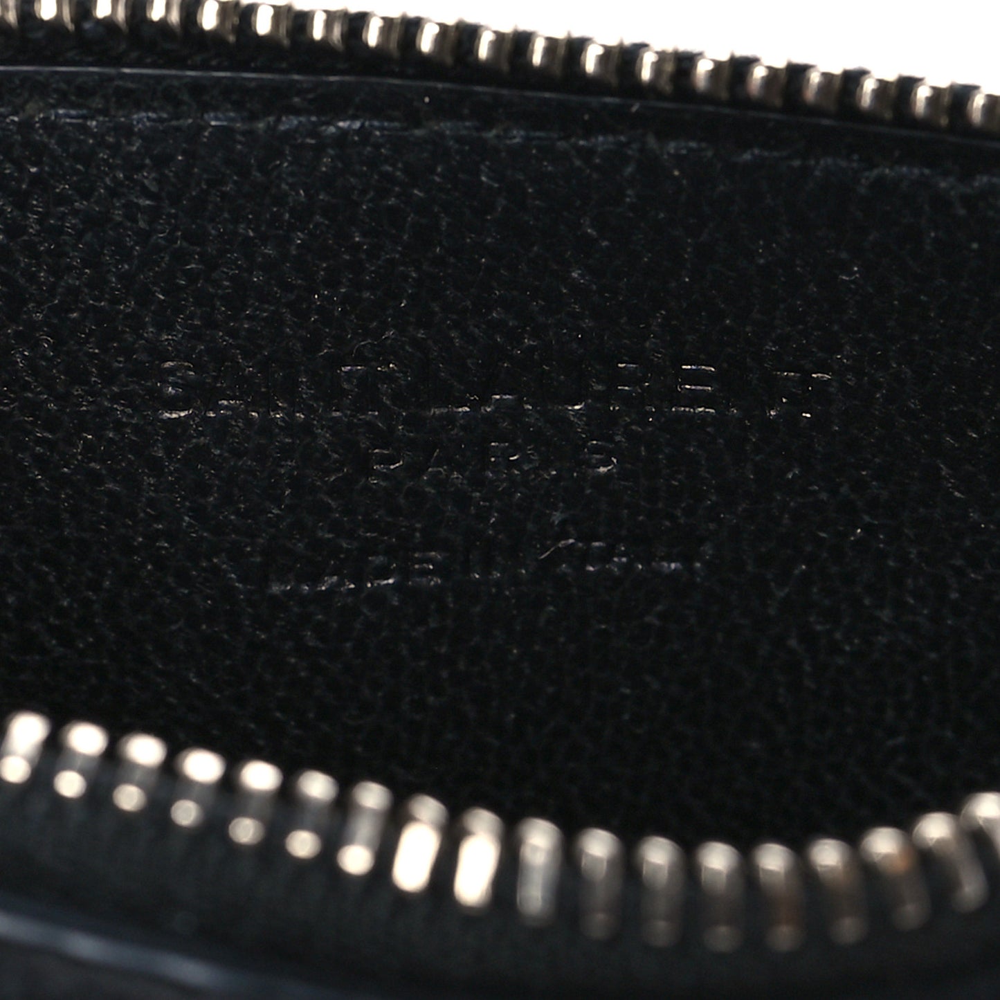 Grained Calfskin 5 Fragments Zip Pouch Card Holder Black