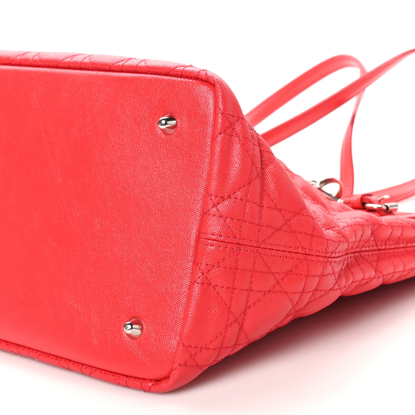 Coated Canvas Cannage Medium Panarea Tote Red
