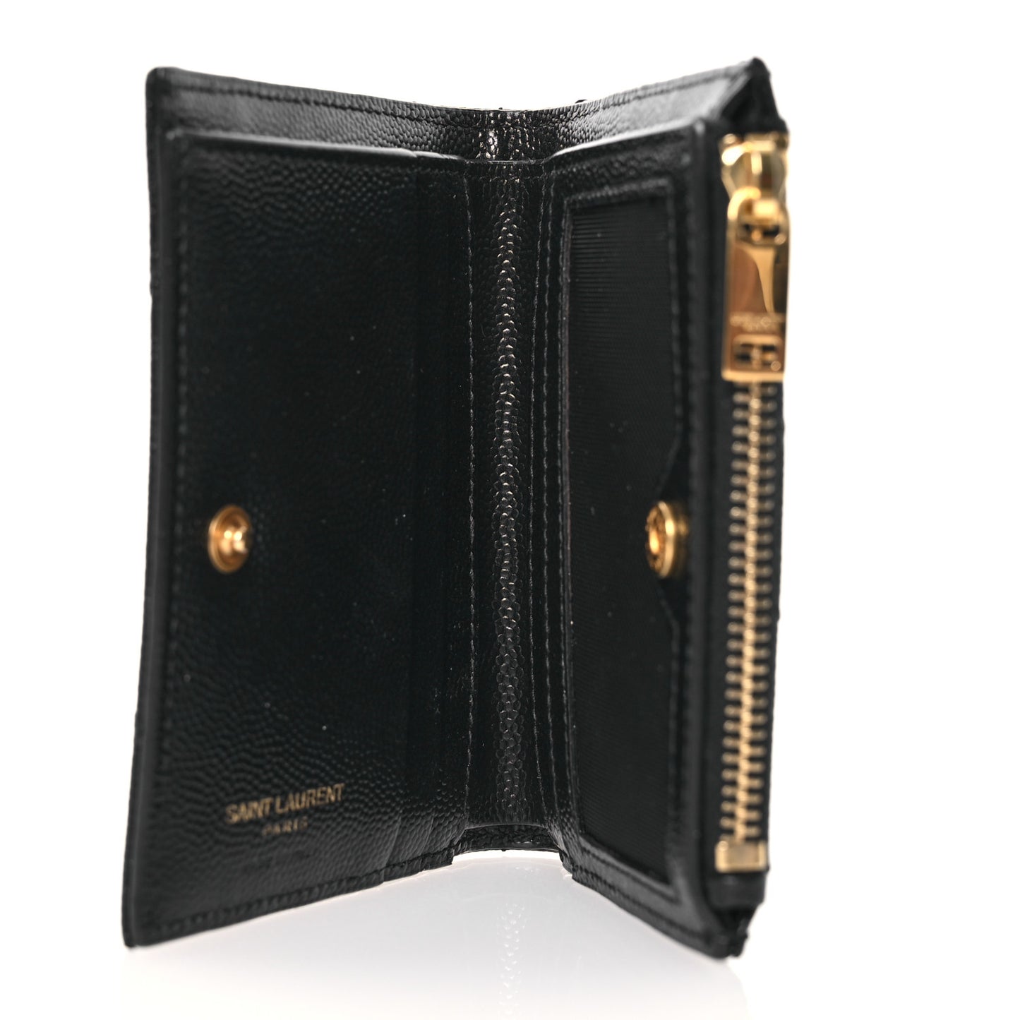 Grain De Poudre Matelasse Chevron Monogram Zipped Card Case Black
