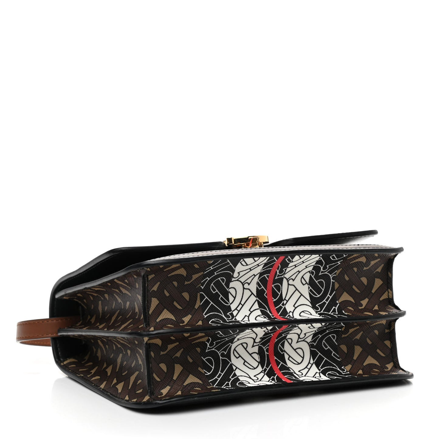 E-Canvas Monogram Stripe Small TB Bag Bridle Brown