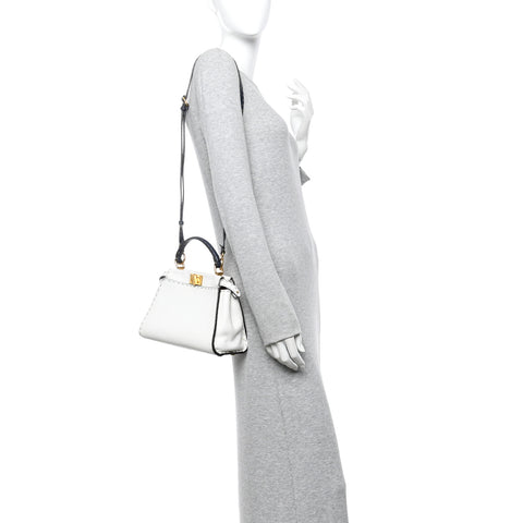 Cuoio Romano Selleria Tri-color Mini Peekaboo Iconic Satchel White Indaco Saddler