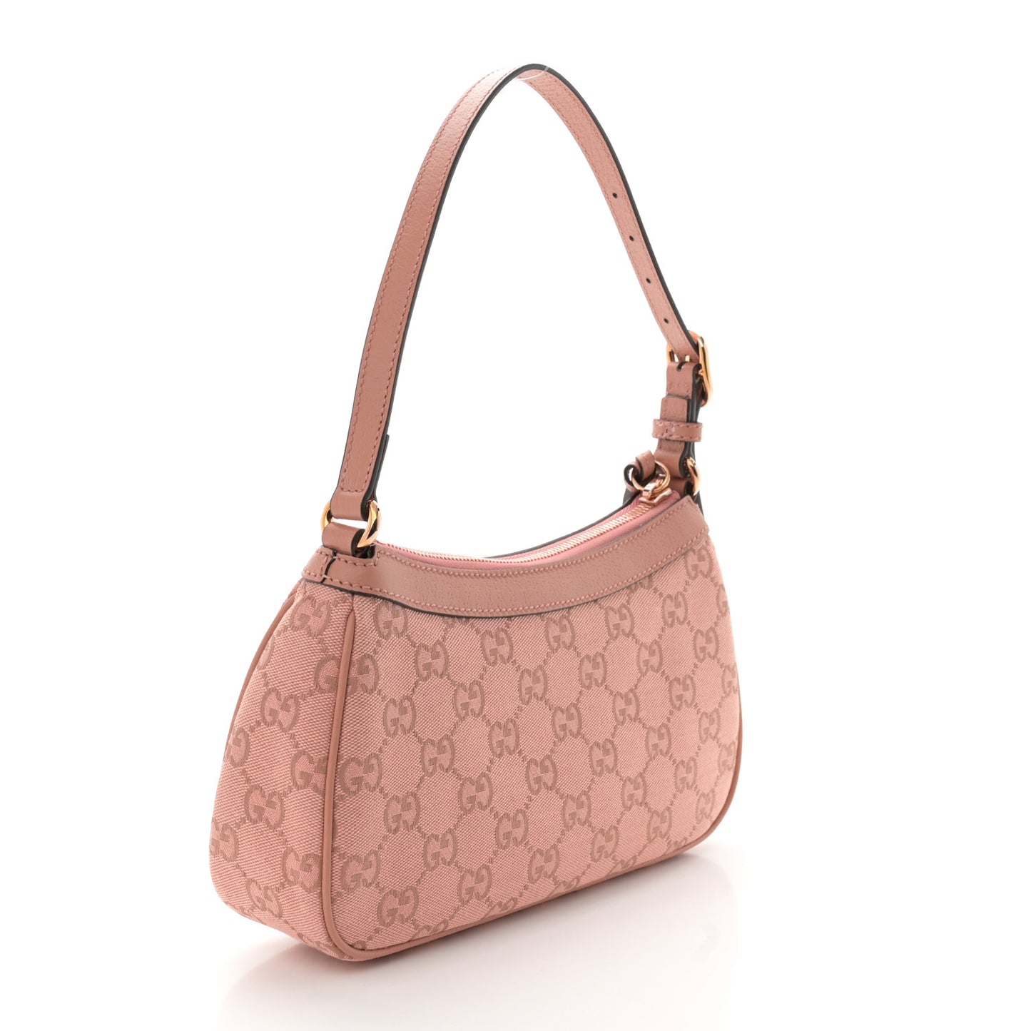 Monogram Textured Dollar Calfskin Small Ophidia Hobo Cloche Rose Pink