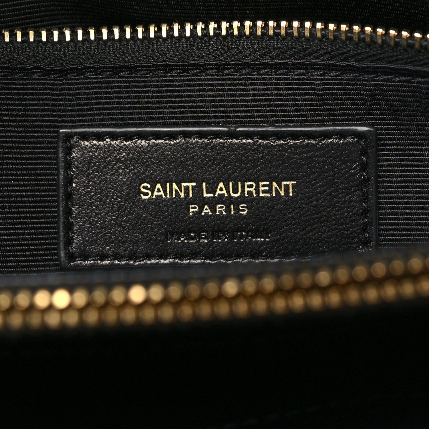 Saint Laurent Grain De Poudre Matelasse Chevron Monogram Shopping Bag Black 7 of 11