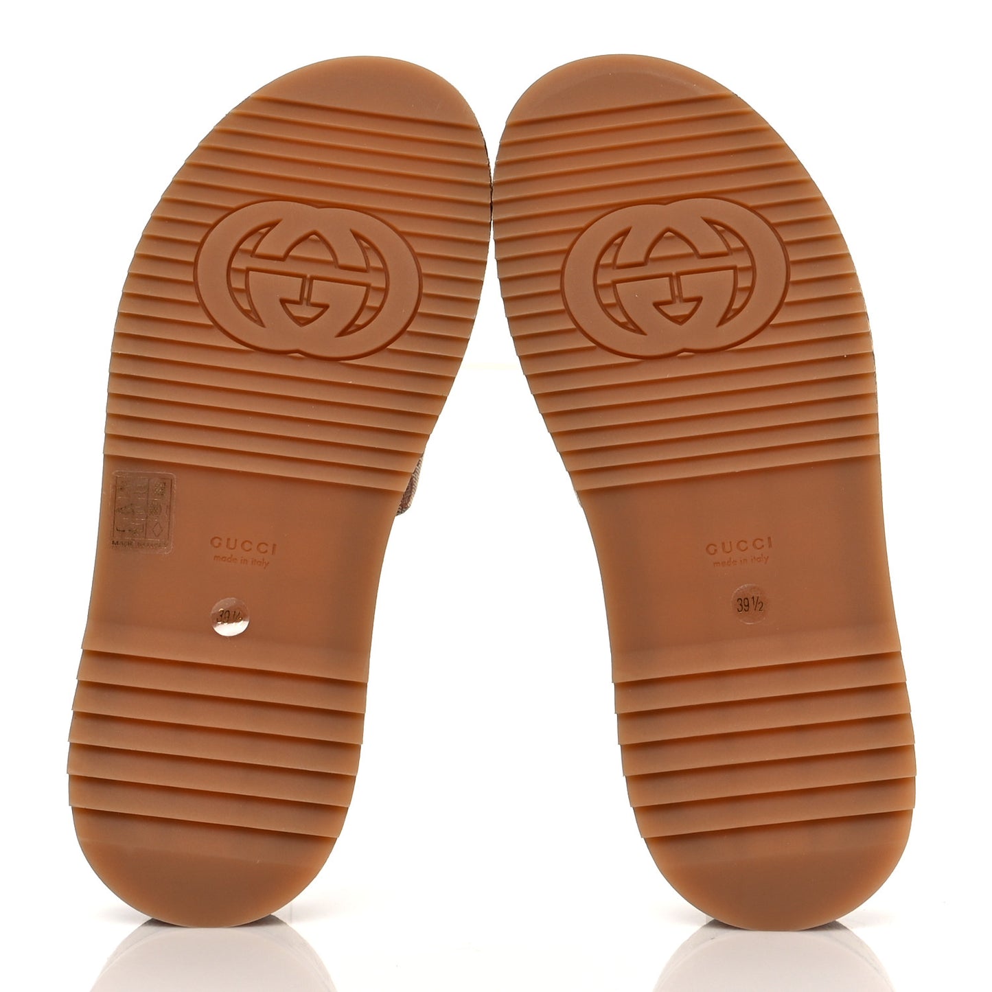 Canvas GG Monogram Angelina Platform Slide Sandals 39.5 Beige Ruggine