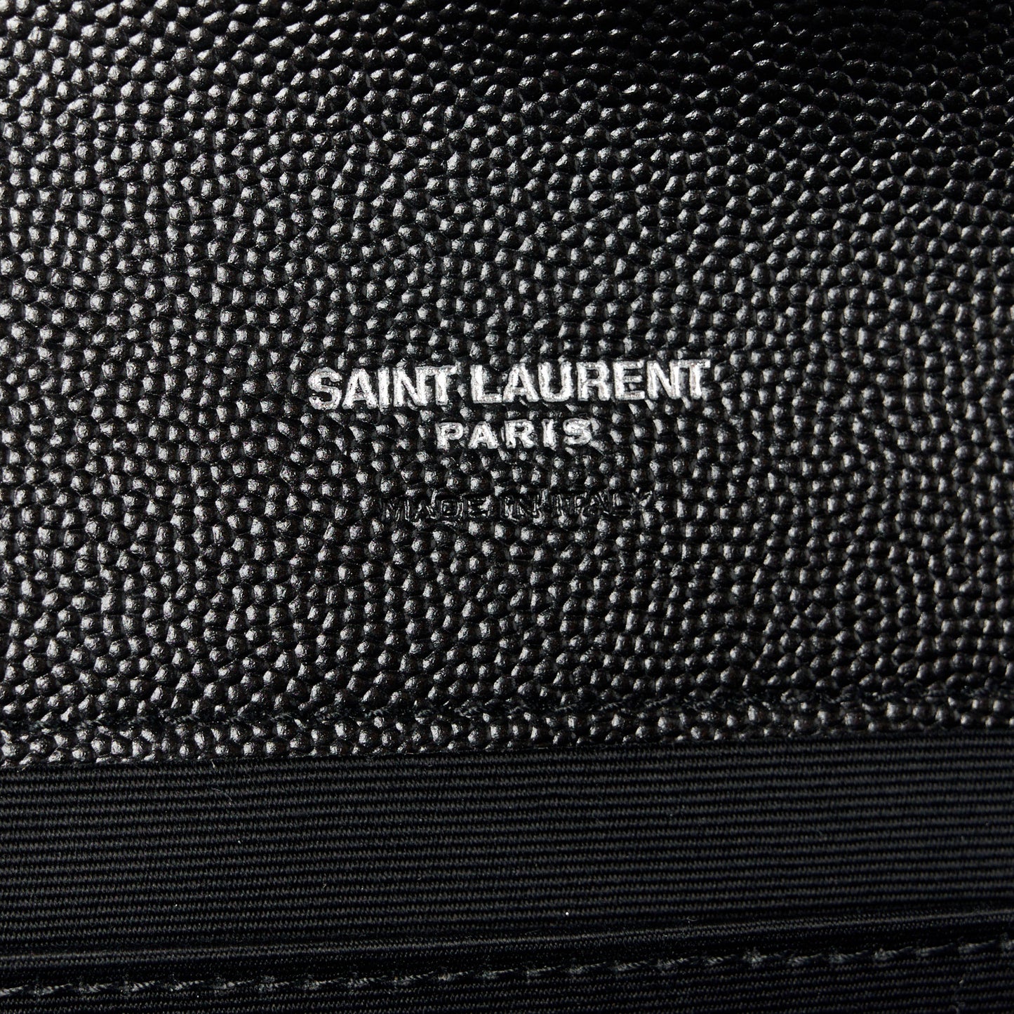 Grain De Poudre Matelasse Chevron Monogram Envelope Clutch Black