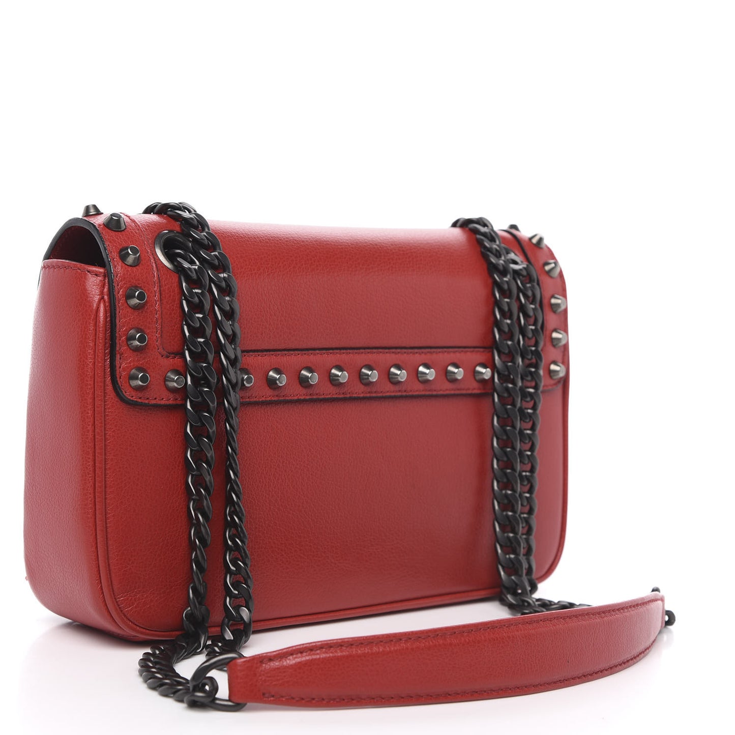 Glace Calfskin Studded Crossbody Fuoco
