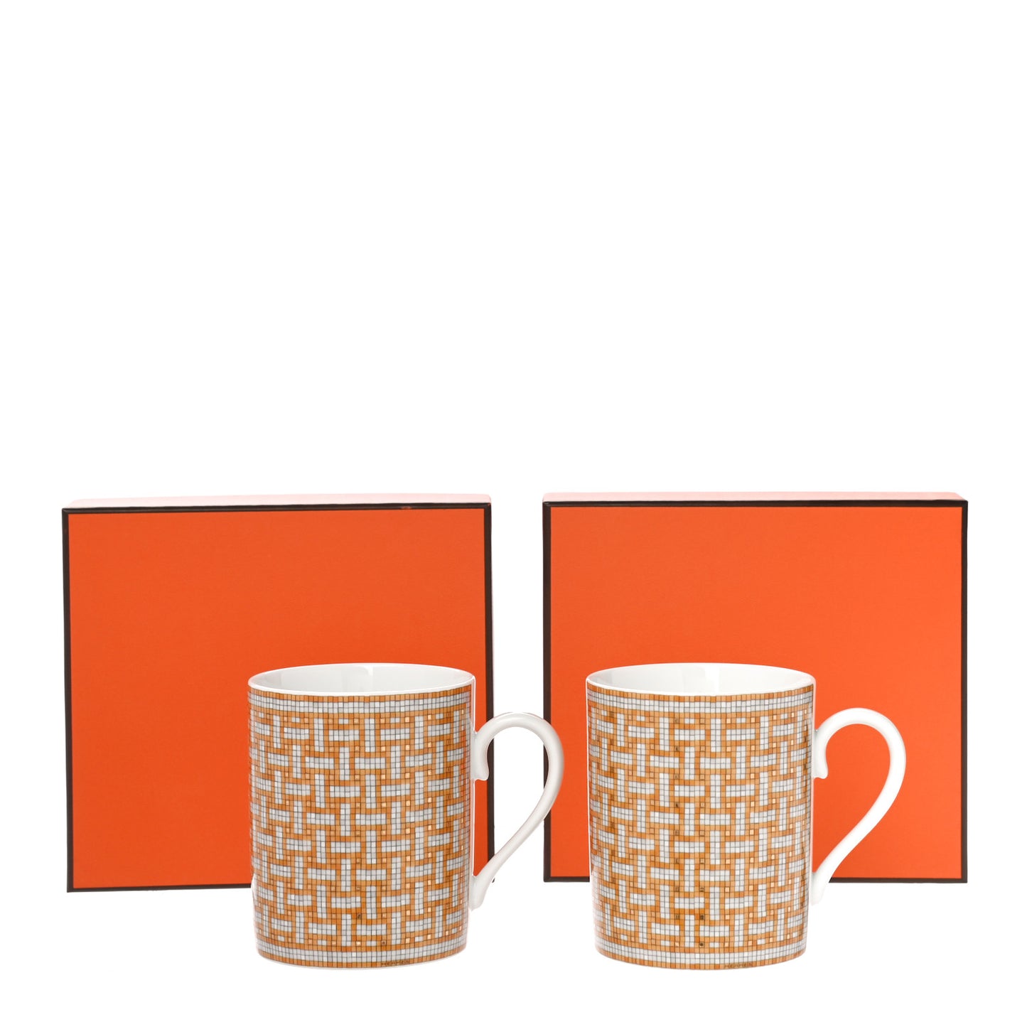 Porcelain Mosaique au 24 Mug Set of 2 Gold