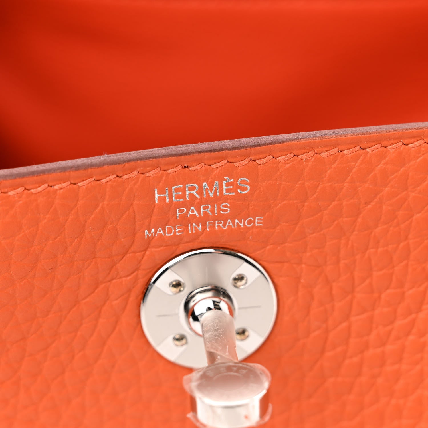 Hermes Taurillon Clemence Mini Lindy 20 Feu 6 of 11