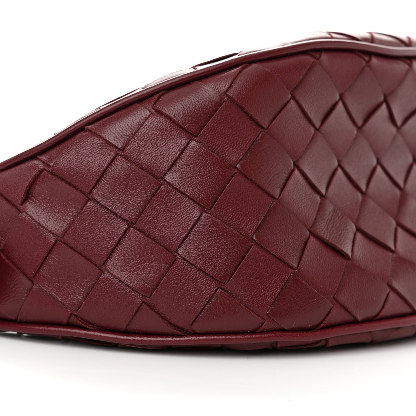Nappa Intrecciato Half Moon Pouch On Strap Barolo