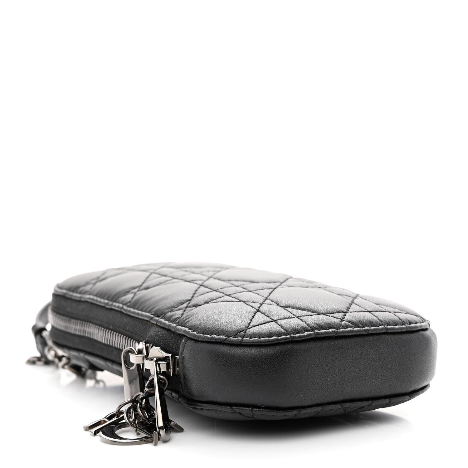 Christian Dior Lambskin Cannage Lady Dior Phone Holder Black 4 of 10