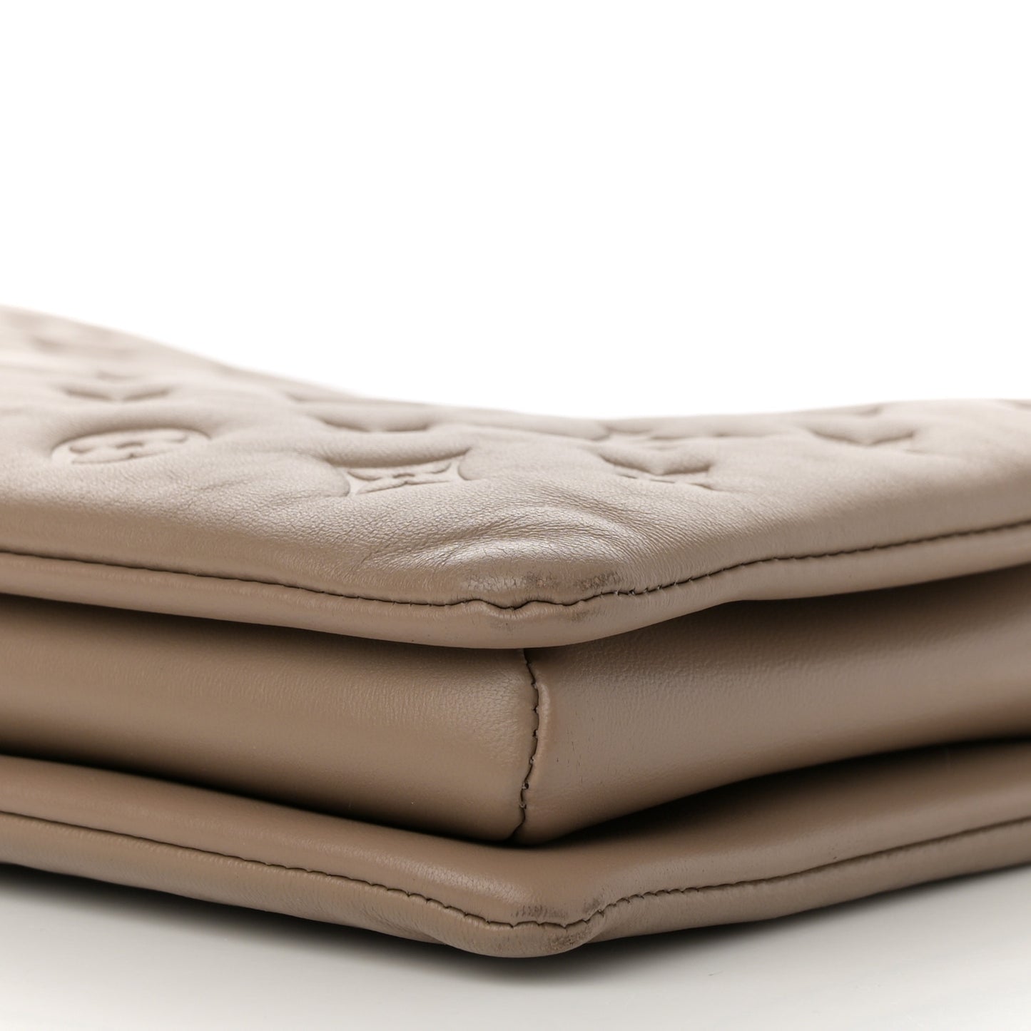 Lambskin Embossed Monogram Coussin PM Taupe