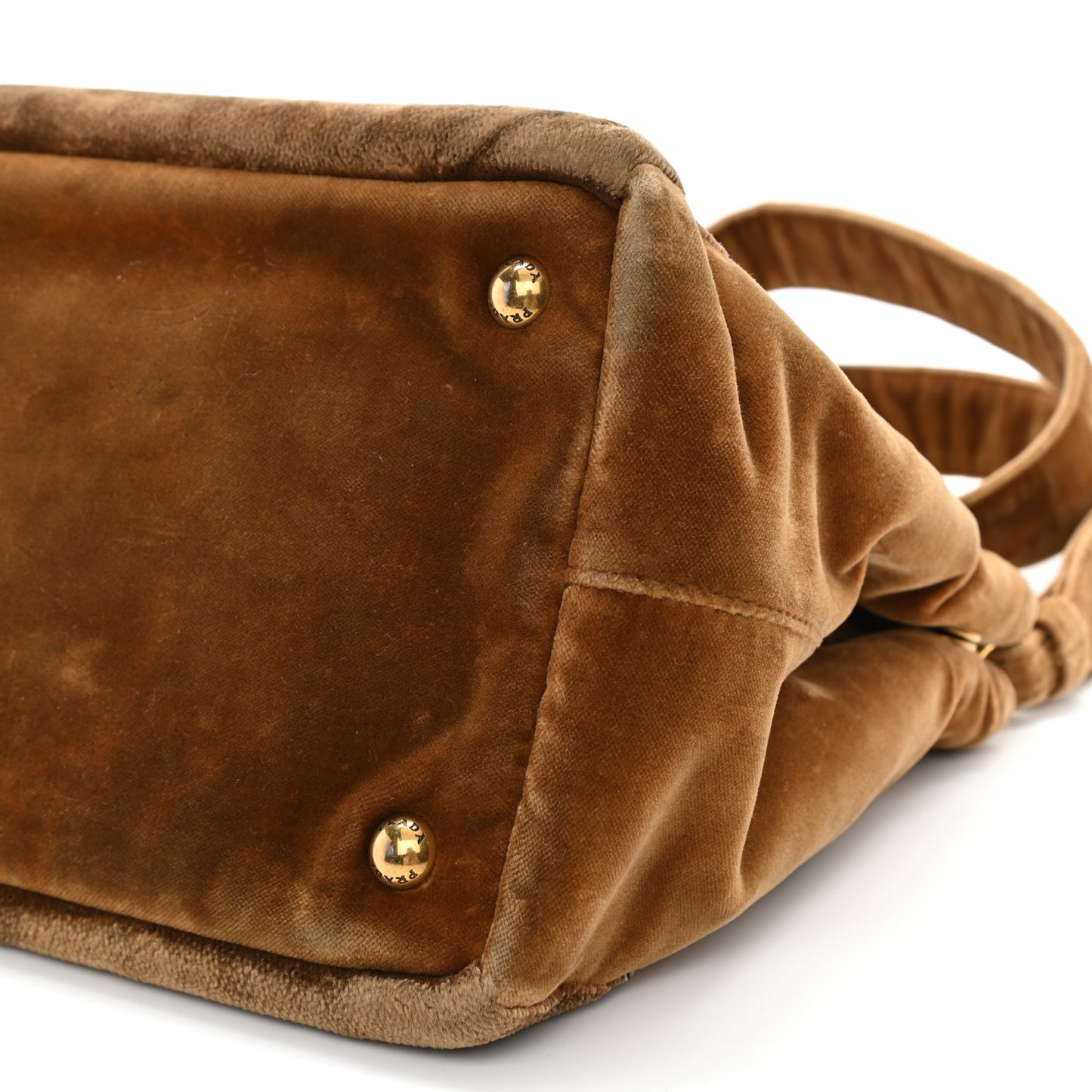 Velluto Ricamo Cahier Tote Bag Cammello