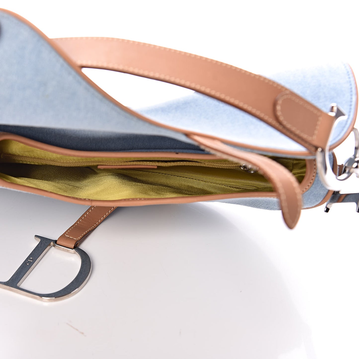 Denim Calfskin Saddle Bag Light Blue