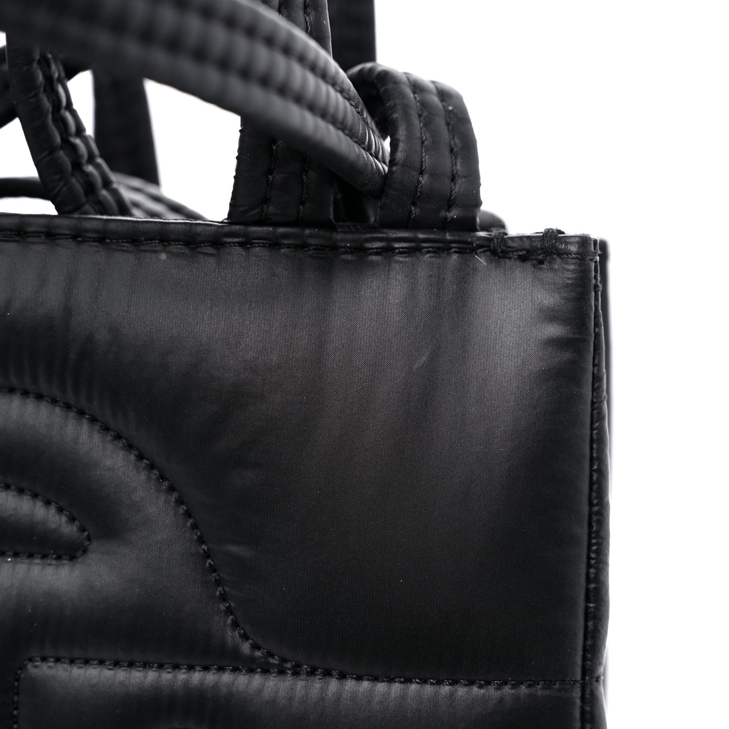 Nylon Small Puff Shopping Bag Black