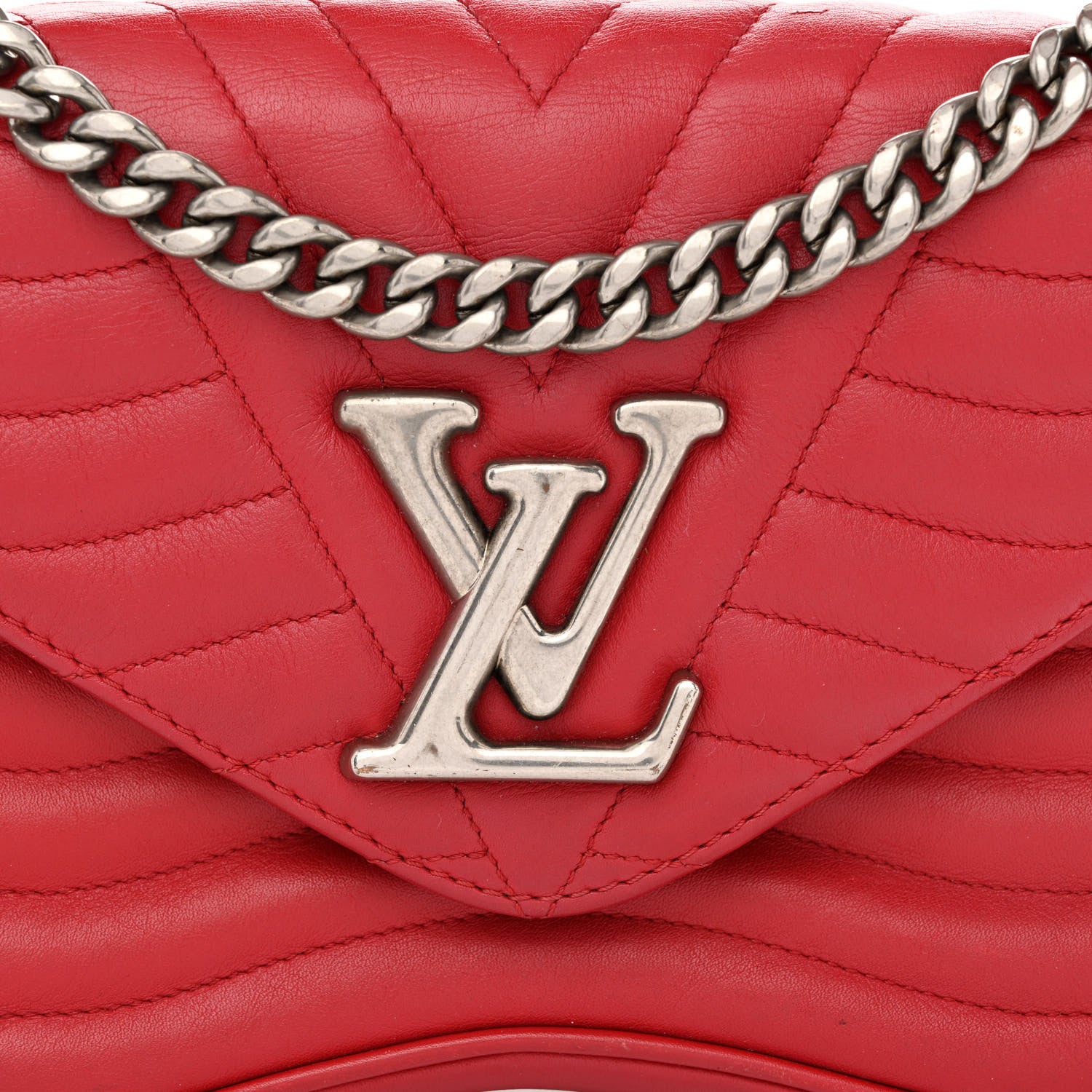 Louis Vuitton Calfskin New Wave Chain PM Ecarlate 7 of 16
