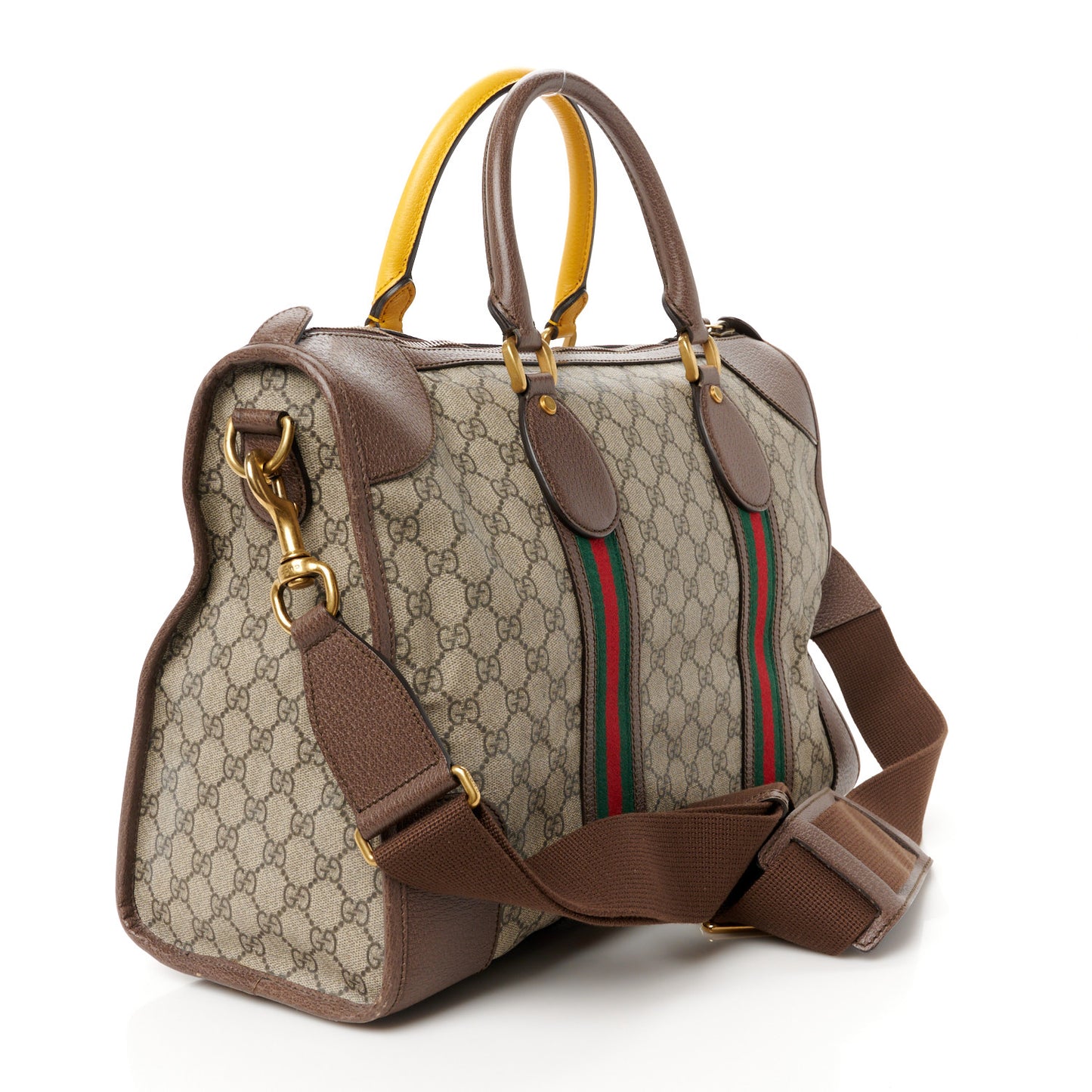 Soft GG Supreme Monogram Web Medium Duffle Bag Beige New Acero Crop