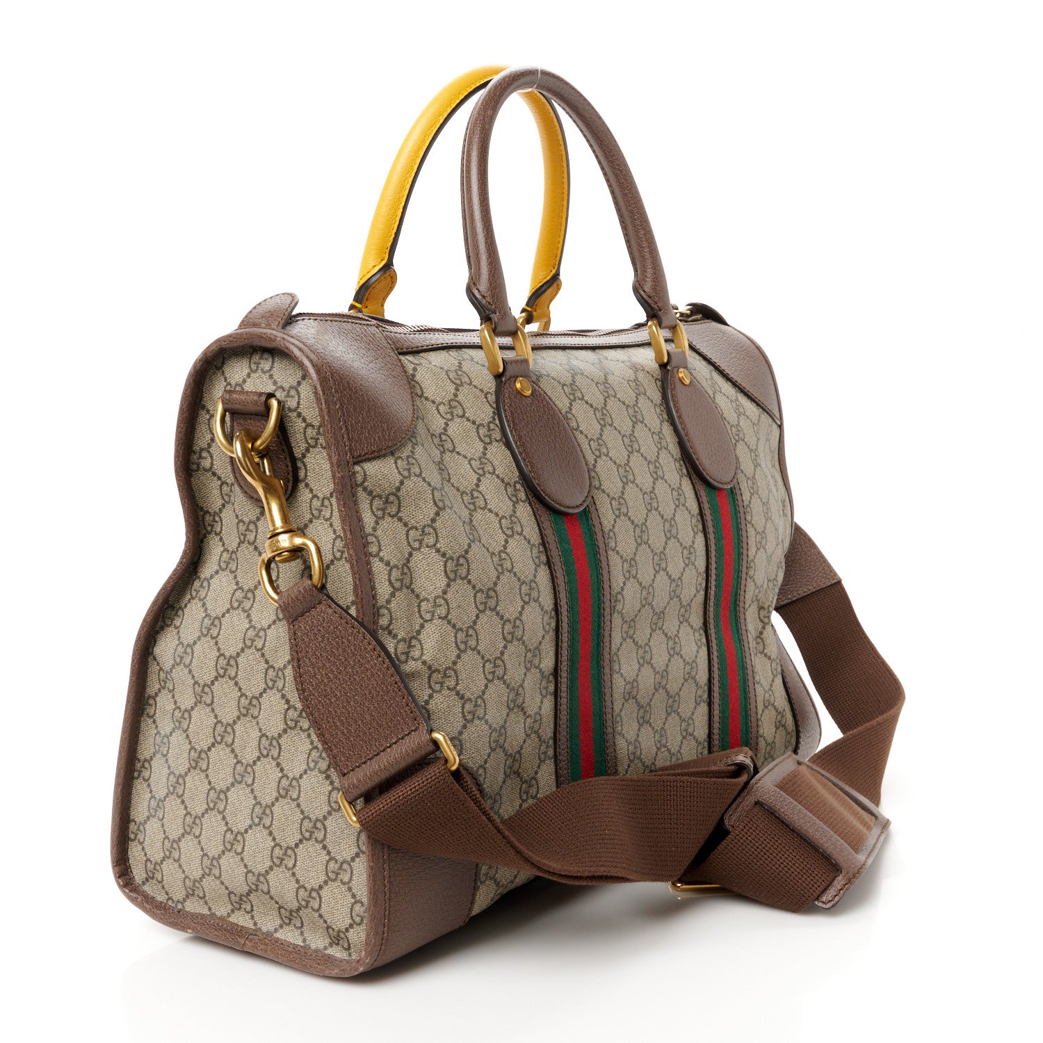 Gucci Soft GG Supreme Monogram Web Medium Duffle Bag Beige New Acero Crop 3 of 11