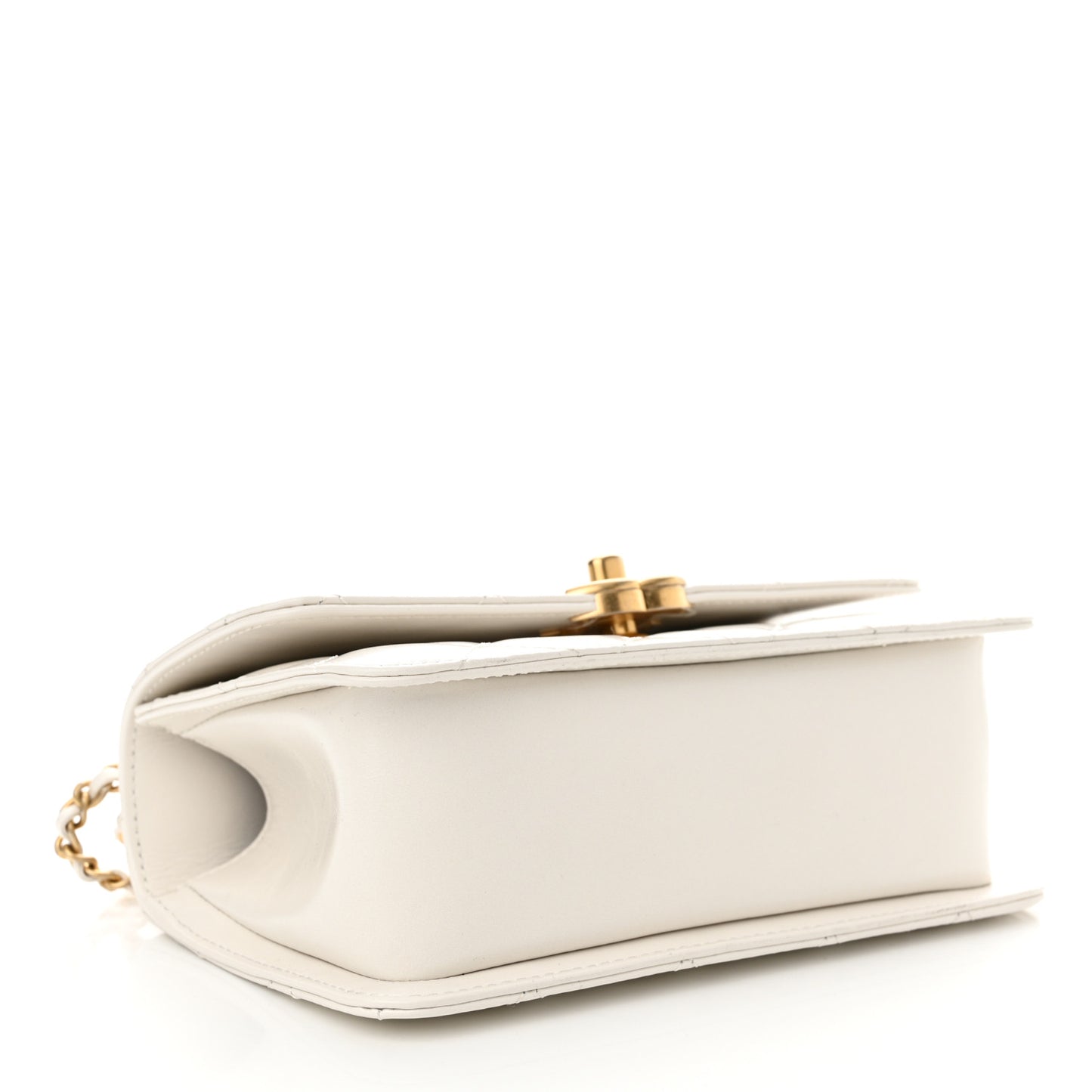 Calfskin Quilted Mini Perfect Fit Flap White
