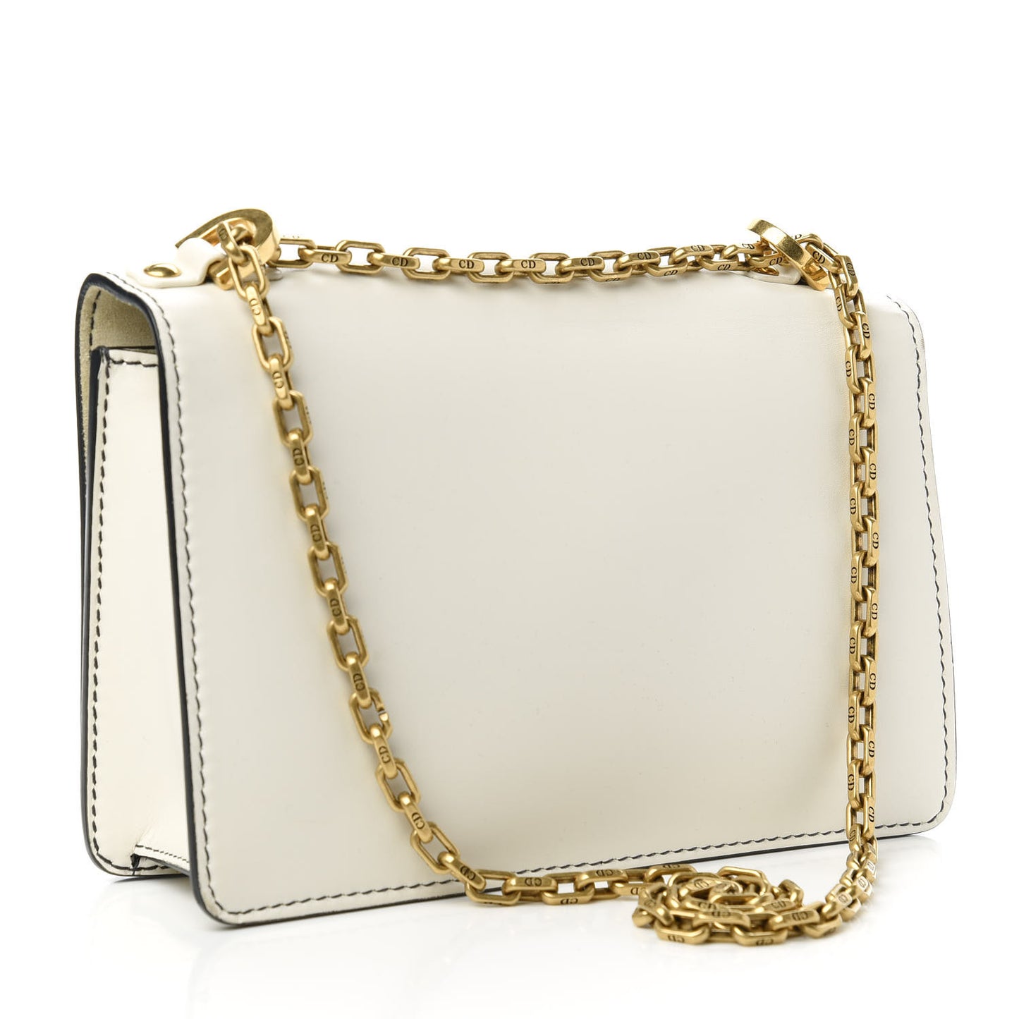 Calfskin J'Adior Chain Flap Bag Off White