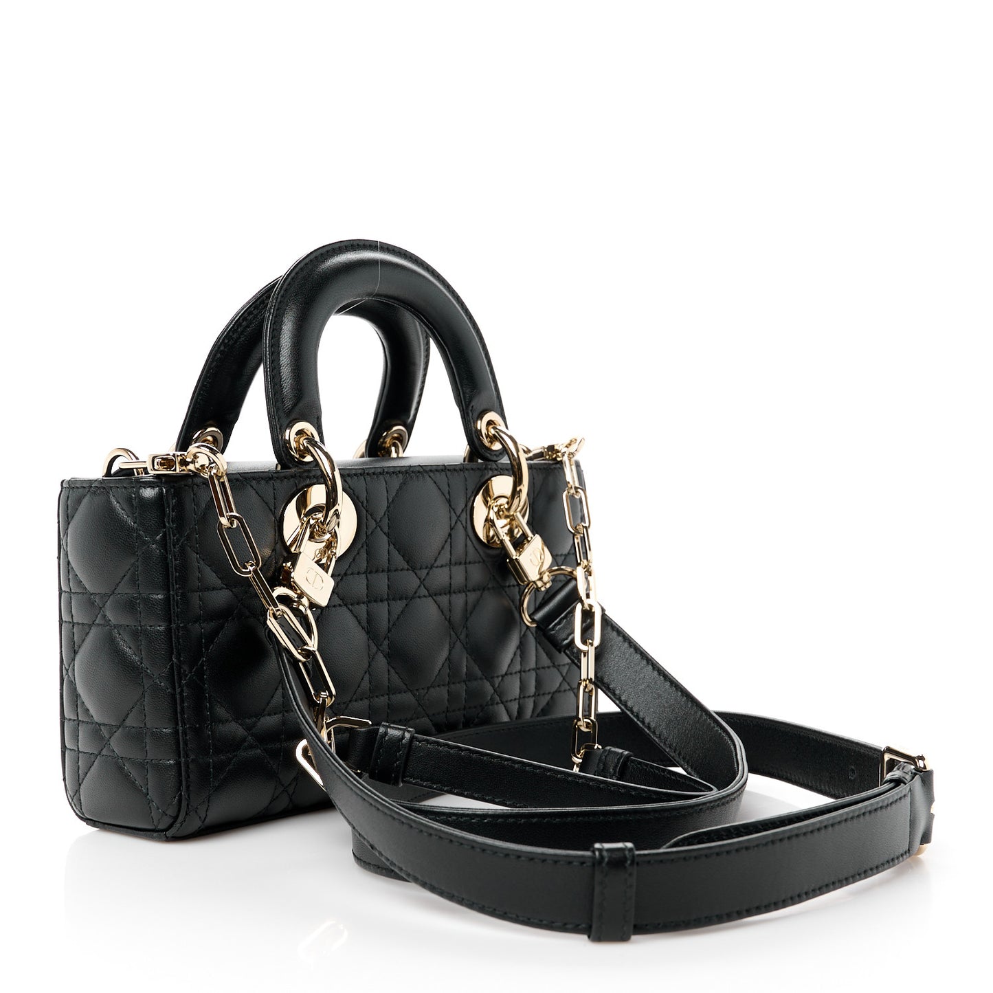 Lambskin Cannage Small Lady D-Joy Black