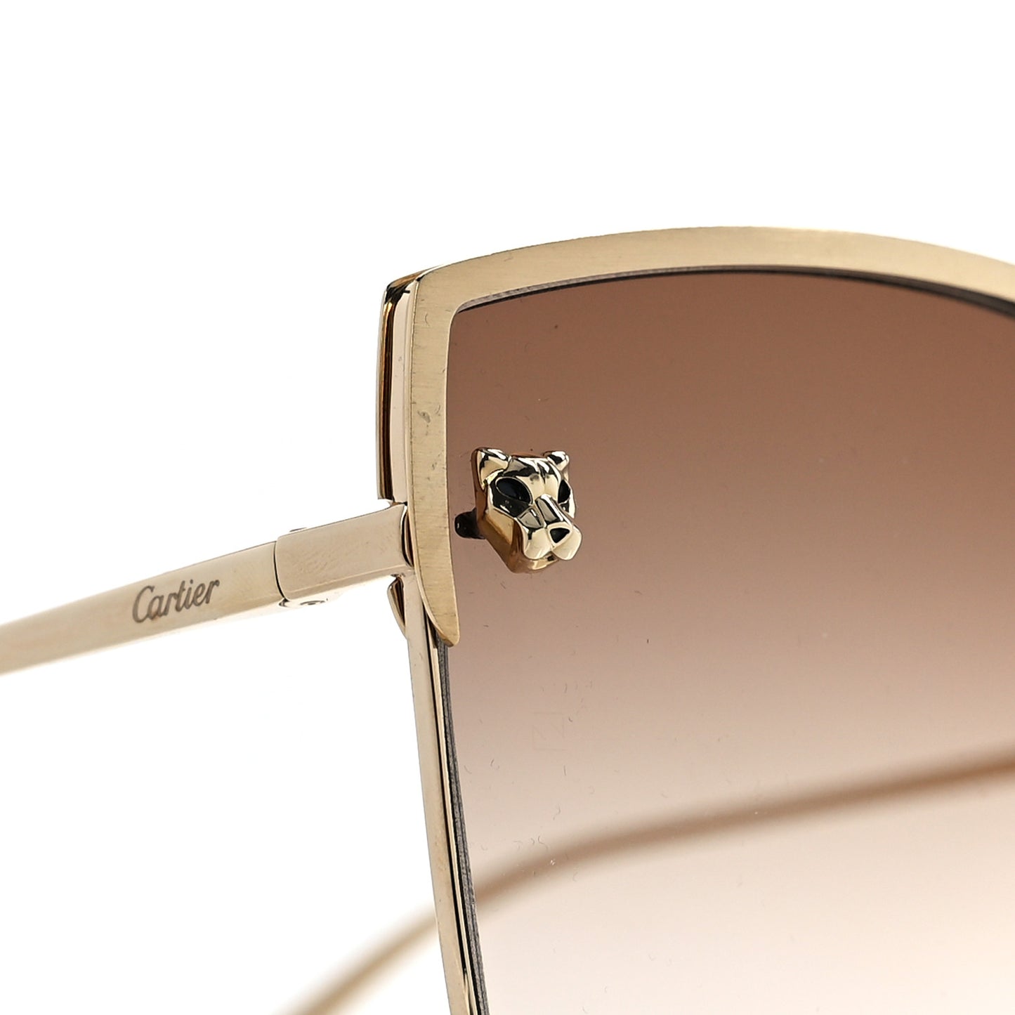 Panthere De Cartier Square Sunglasses Gold